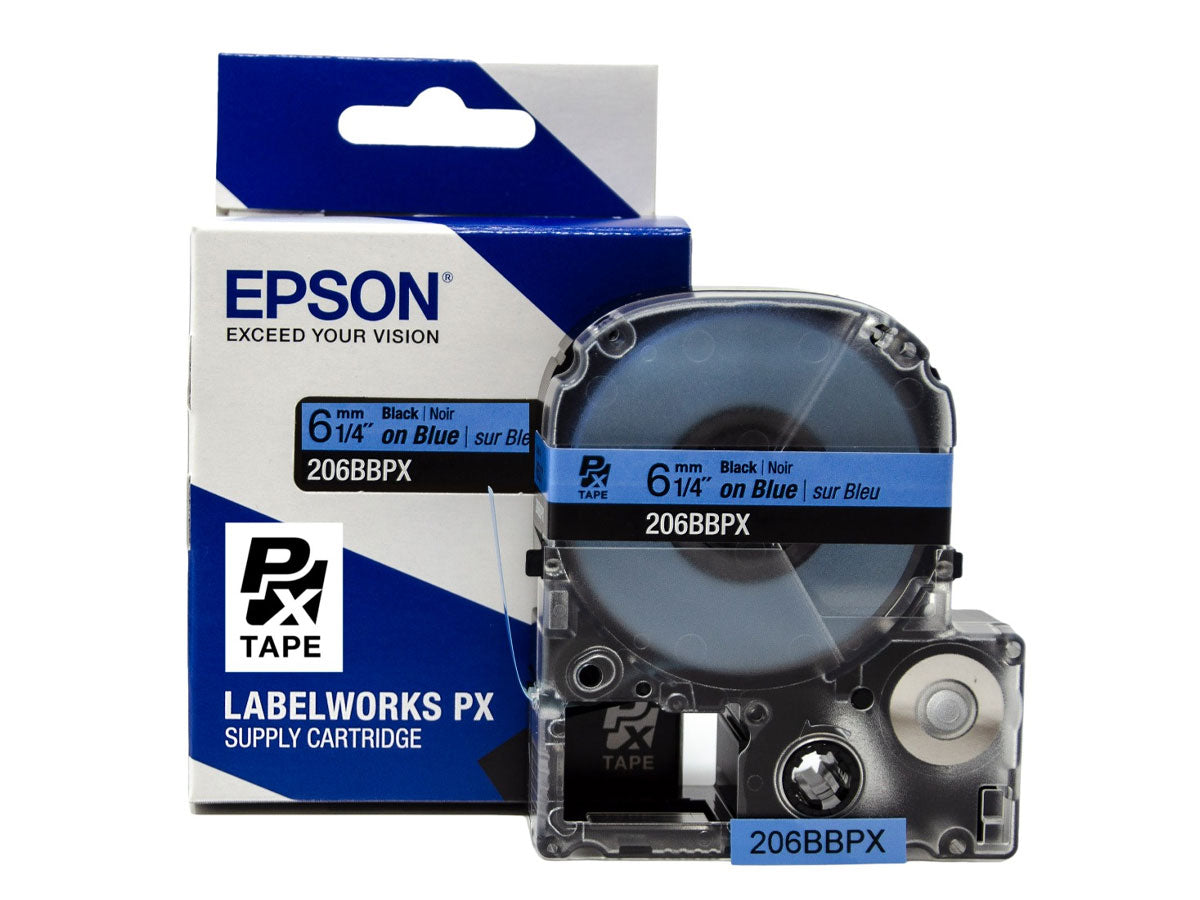 206BBPX - 1/4" Black on Blue PET