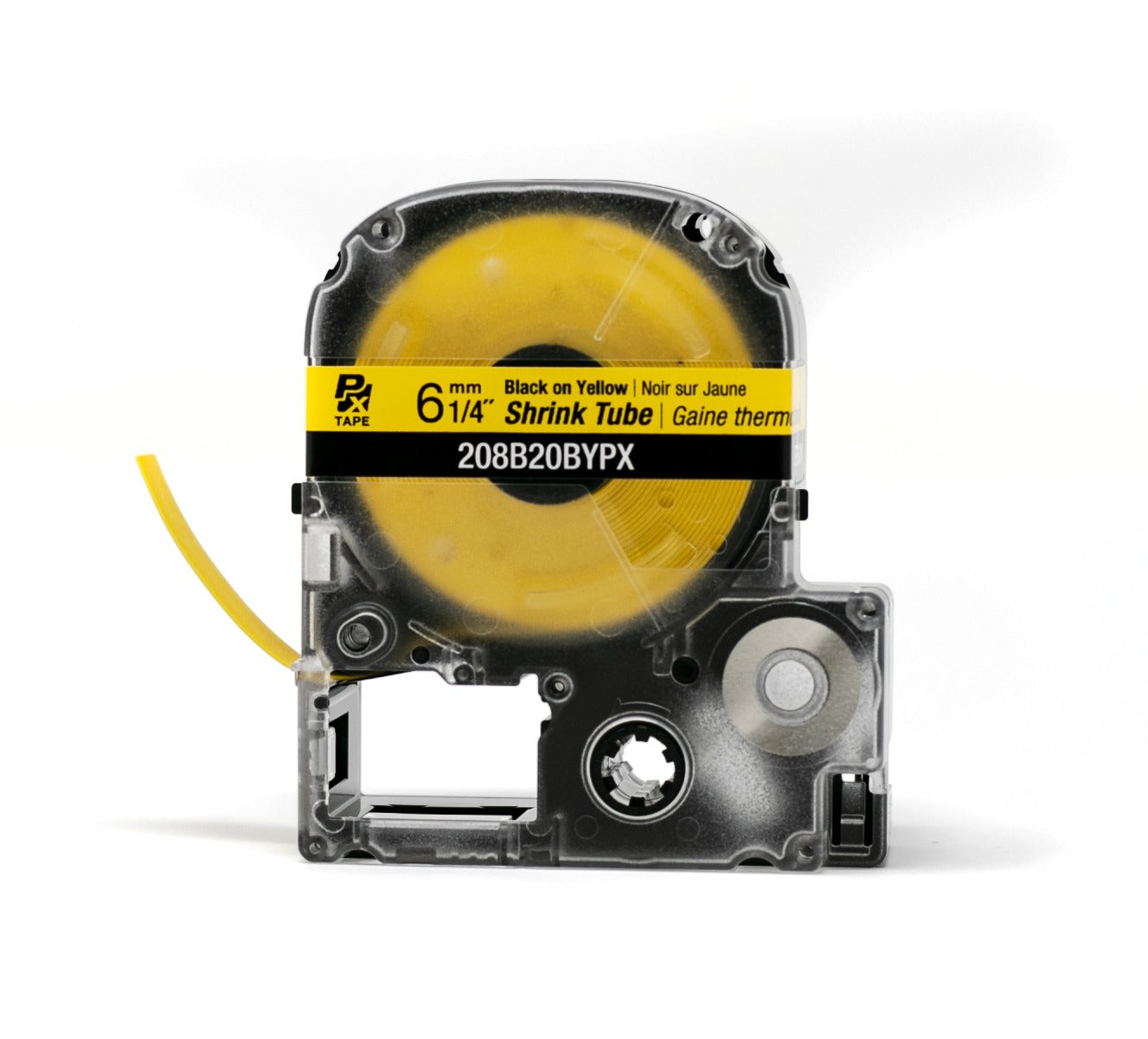 Epson LABELWORKS PX Shrink Tube 1/4" (AWG 6-18) x 98" Black on Yellow Tape - 208B20BYPX