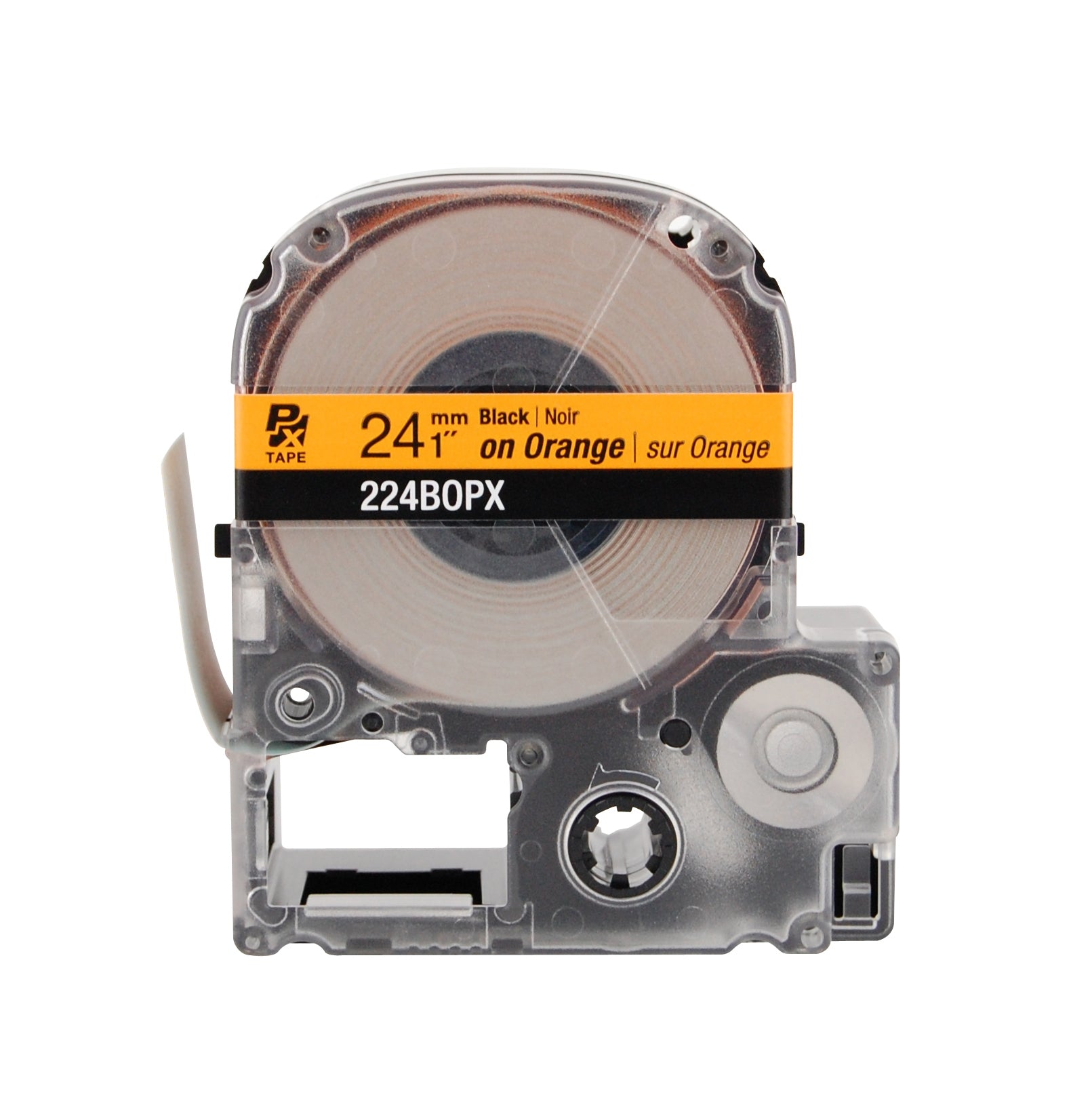 Epson LABELWORKS PX Standard 1" (24mm) x 30 ft Black on Orange Tape - 224BOPX