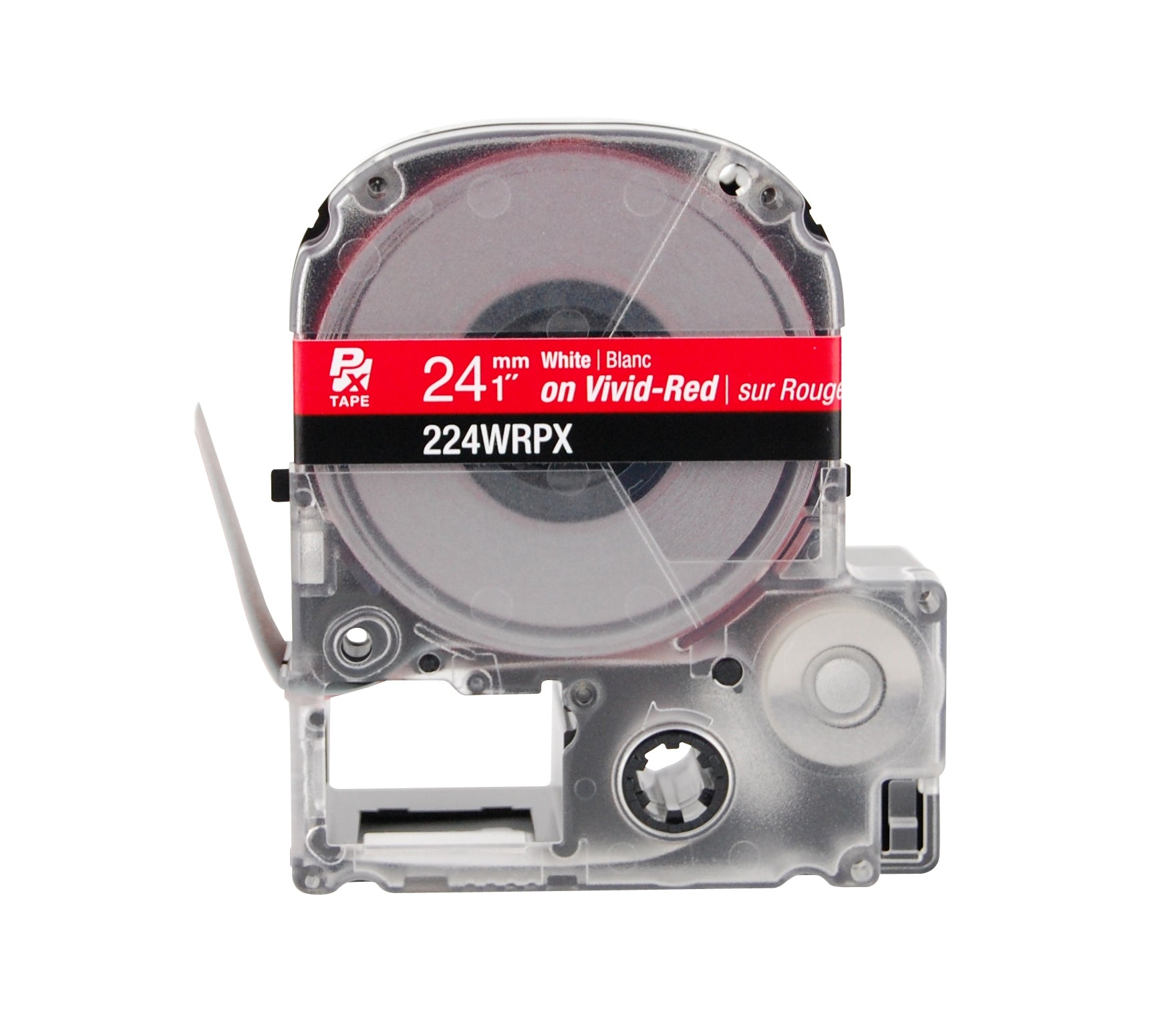 Epson LABELWORKS PX Standard 1" (24mm) x 30 ft White on Vivid-Red Tape - 224WRPX