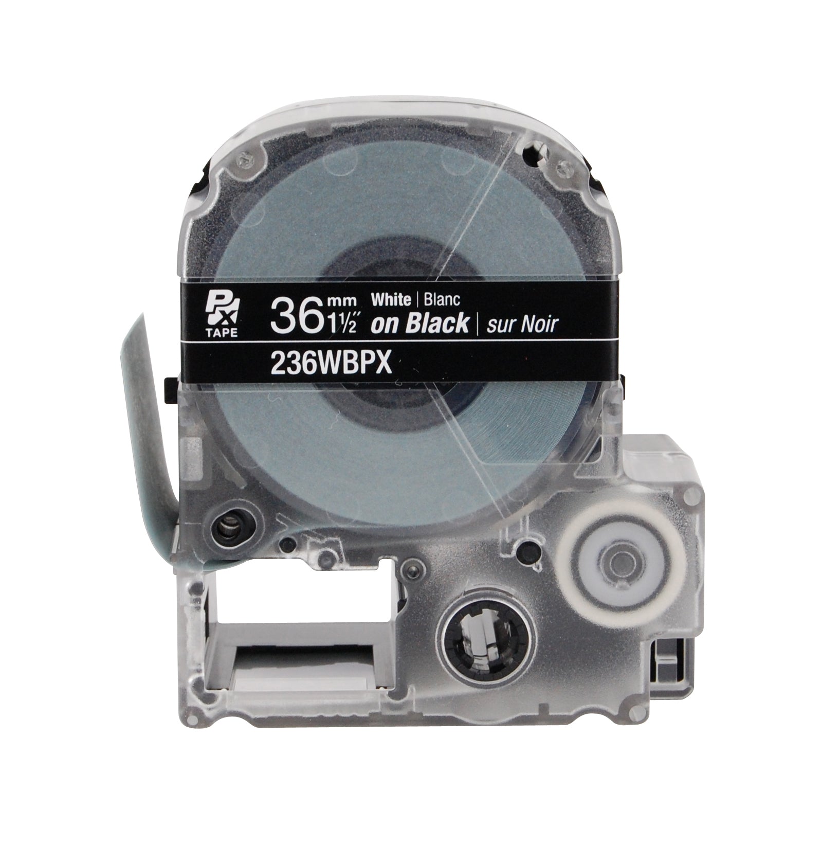 Epson LABELWORKS PX Standard 1½" (36mm) x 30 ft White on Black Tape - 236WBPX