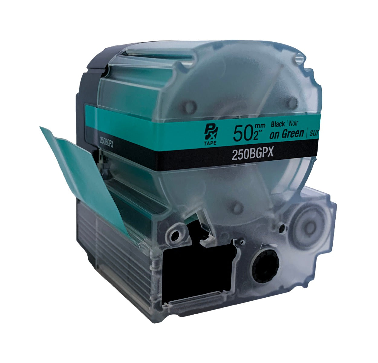 Epson LabelWorks PX 50mm (2") Black on Green Tape - 250BGPX