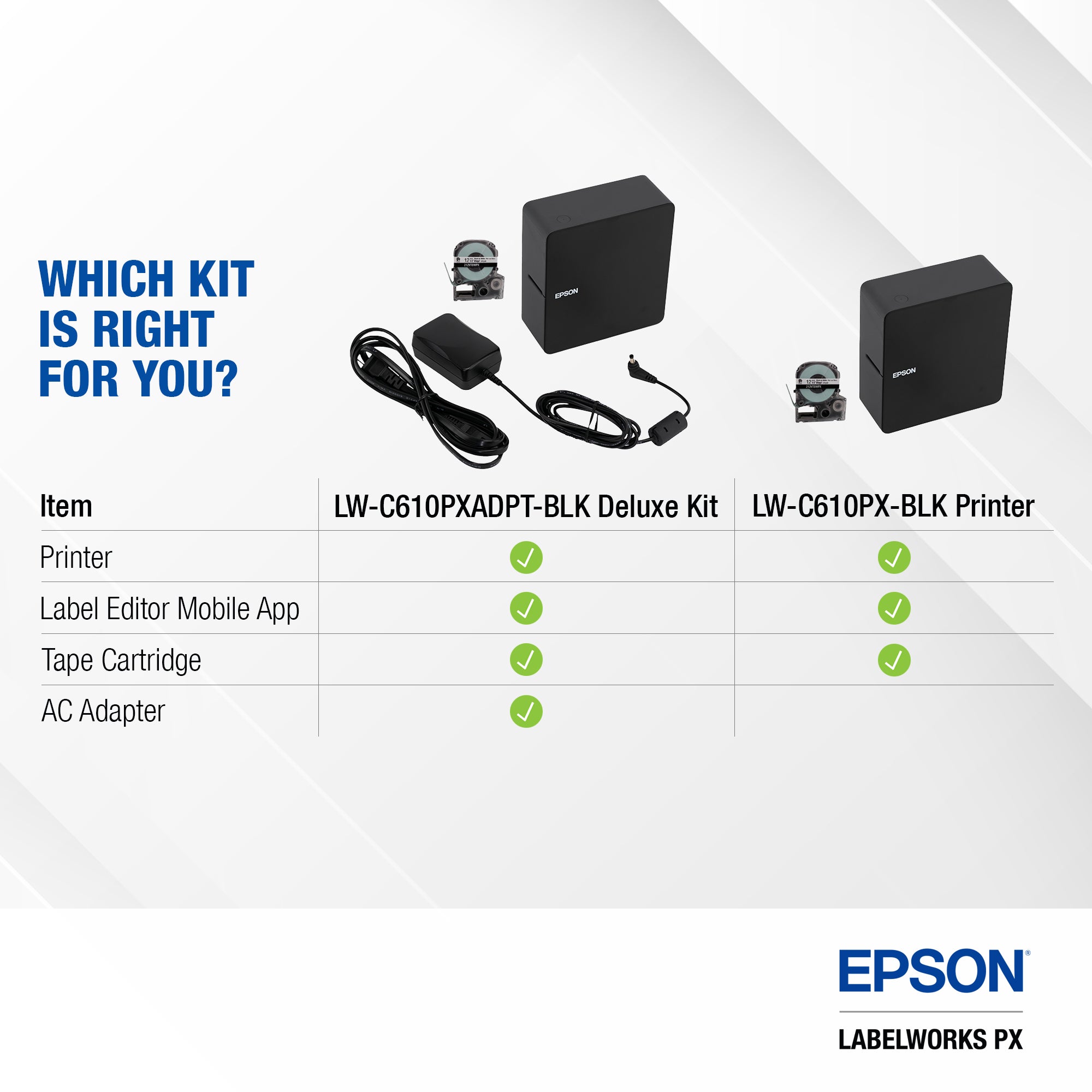 Epson LW-C610PXADPT-BLK Printer – Epson LabelWorks