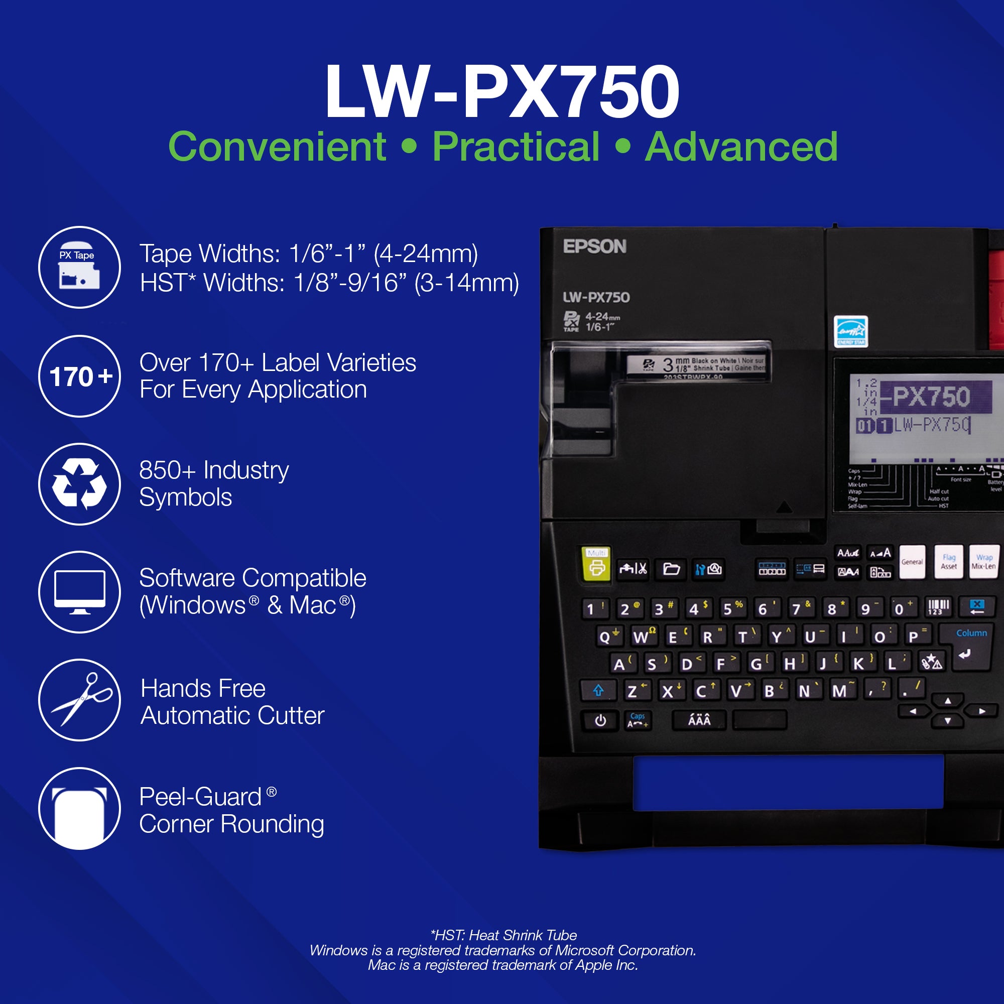 Replacement AC Adapter for LW-K740PX, LW-C610PX, LW-PX750, LW