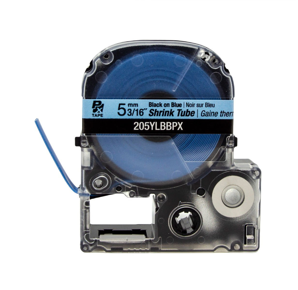 Epson LABELWORKS PX Shrink Tube 3/16" (AWG 10-18) x 98" Black on Blue Tape - 205YLBBPX