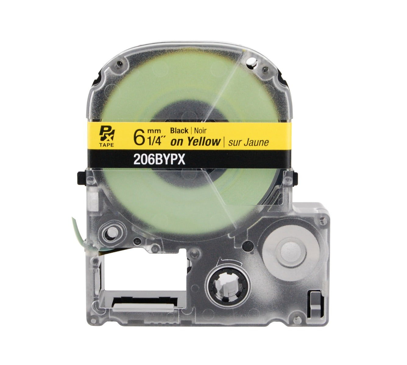 Epson LABELWORKS PX Standard 1/4" (6mm) x 30 ft Black on Yellow Tape - 206BYPX
