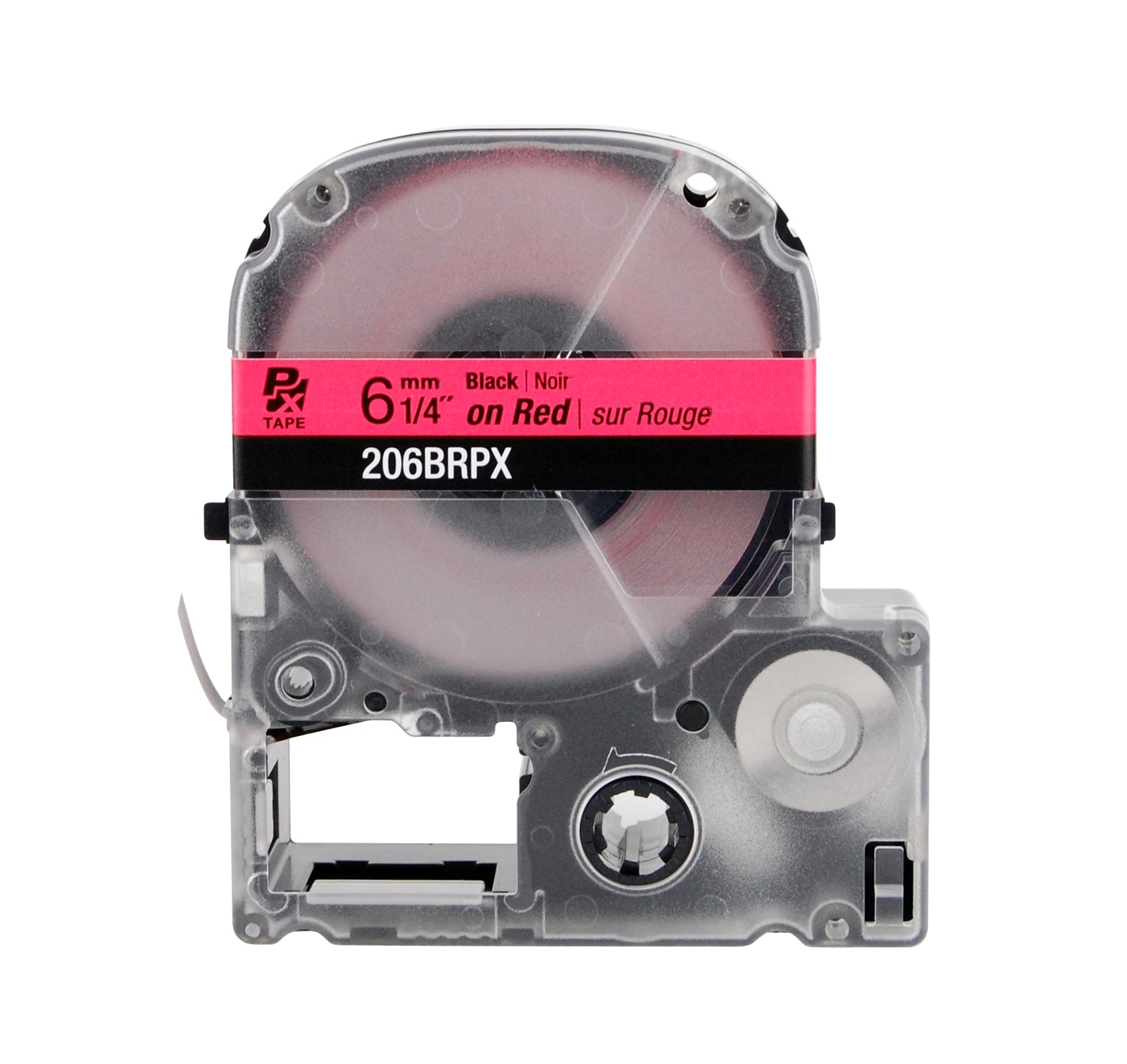 Epson LABELWORKS PX Standard 1/4" (6mm) x 30 ft Black and Red Tape - 206BRPX