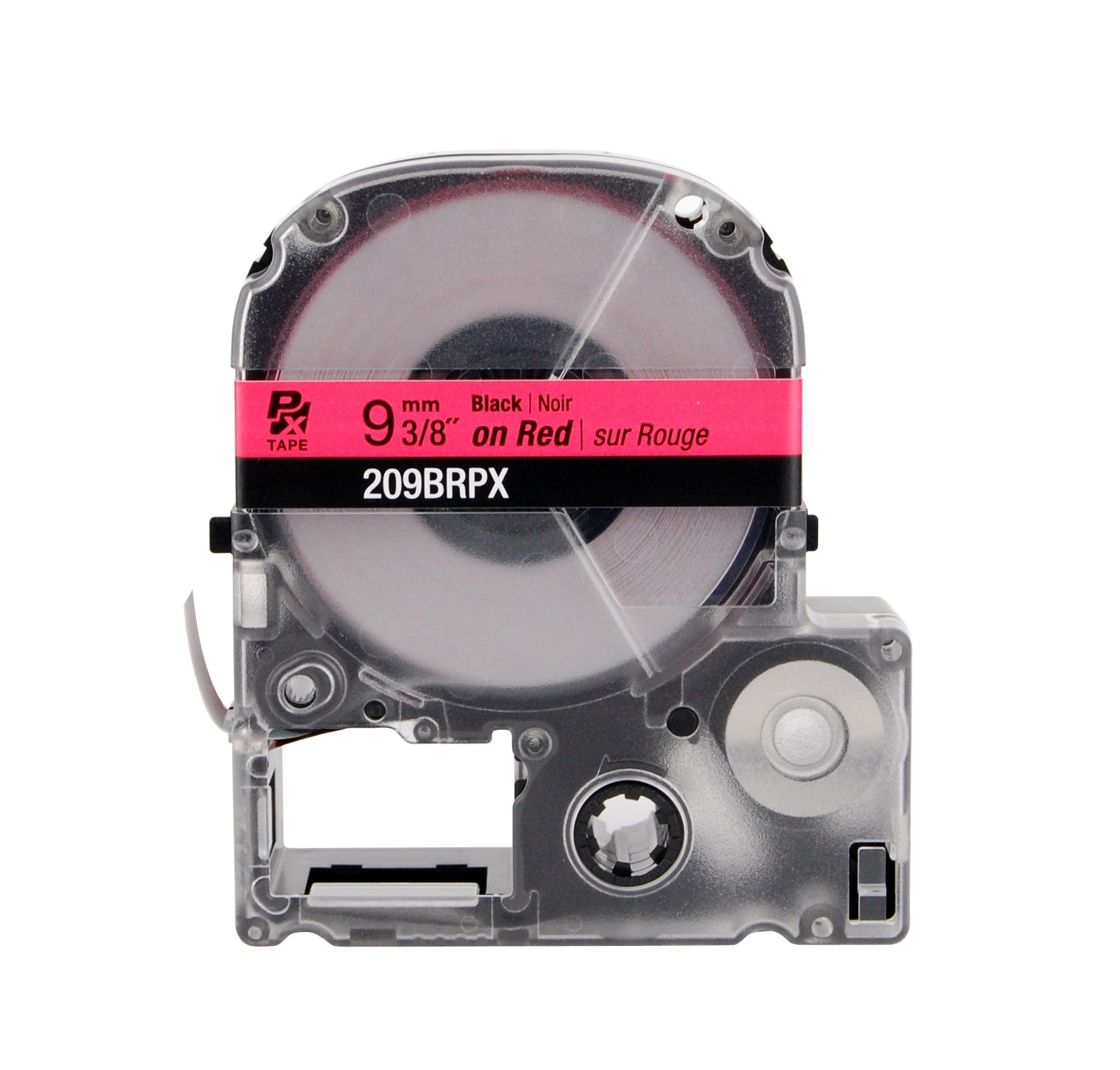 Epson LABELWORKS PX Standard 3/8" (9mm) x 30 ft Black on Red Tape - 209BRPX