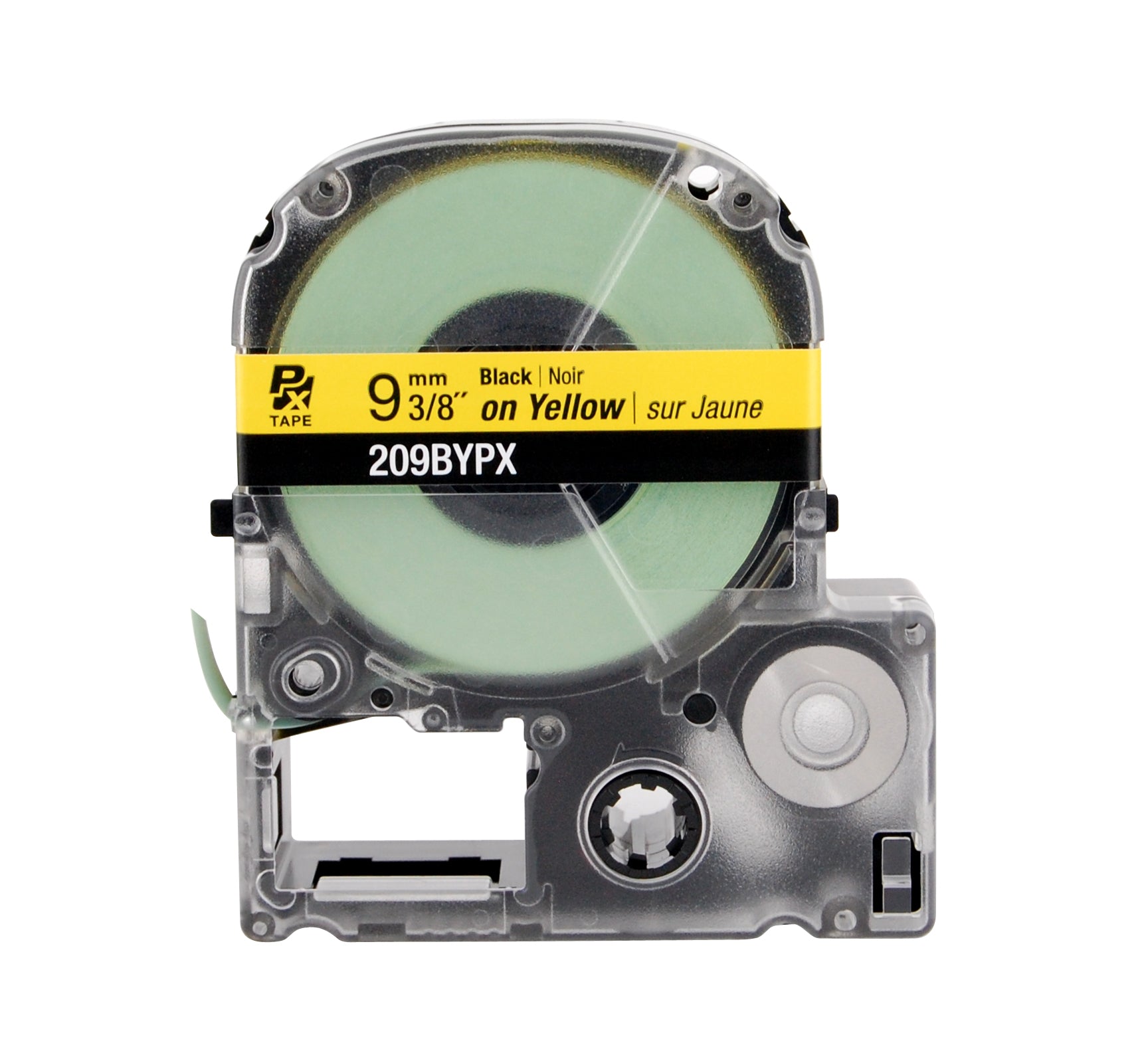 Epson LABELWORKS PX Standard 3/8" (9mm) x 30 ft Black on Yellow Tape - 209BYPX