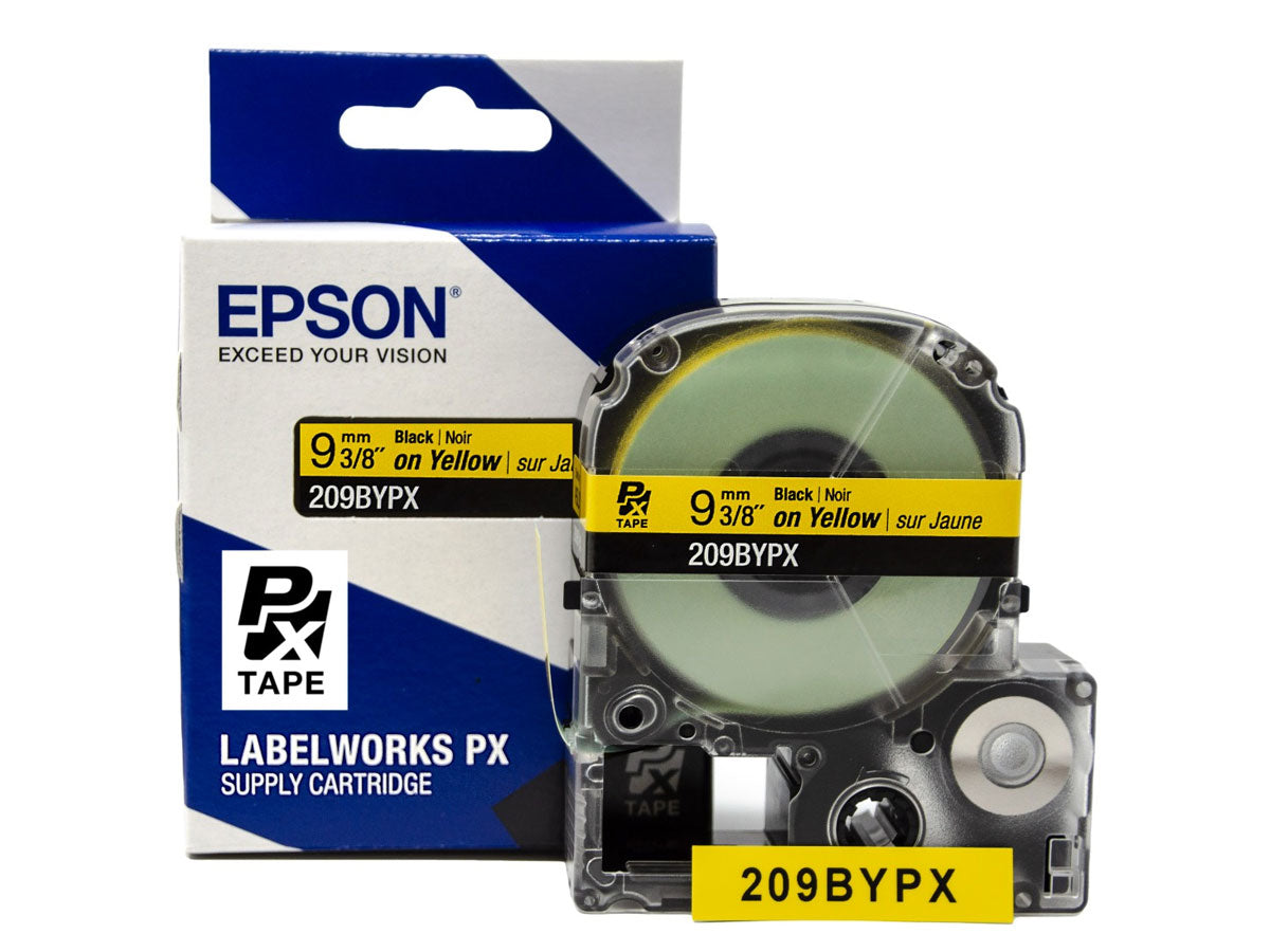209BYPX - 3/8" Black on Yellow PET