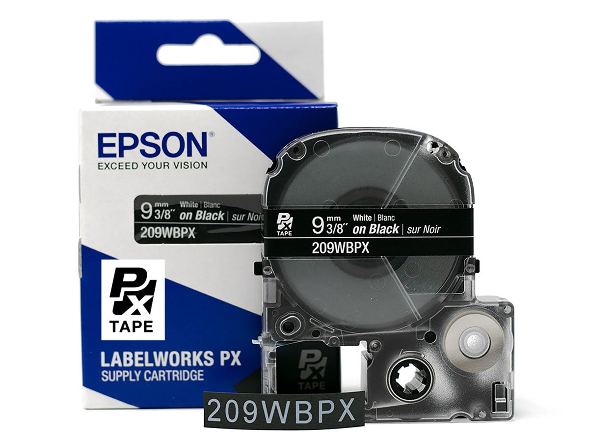 209WBPX - 3/8" White on Black PET