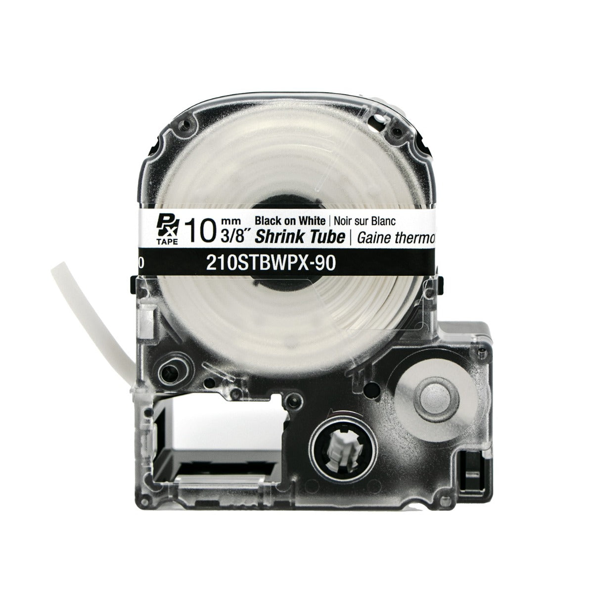 Epson LABELWORKS PX Shrink Tube 3/8" (AWG 4-12) x 90" Black on White Tape - 210STBWPX-90