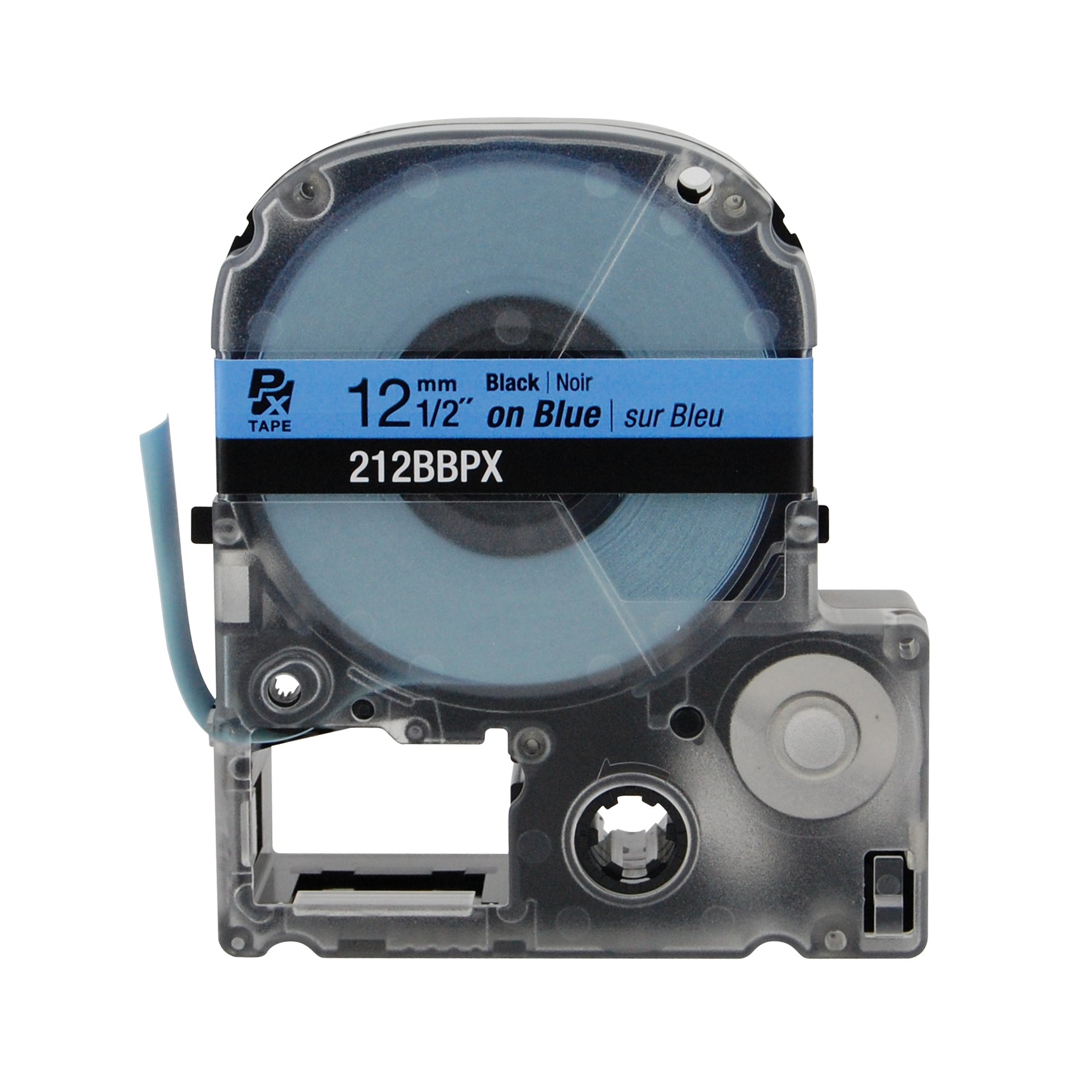 Epson LABELWORKS PX Standard 1/2" (12mm) x 30 ft Black on Blue Tape - 212BBPX