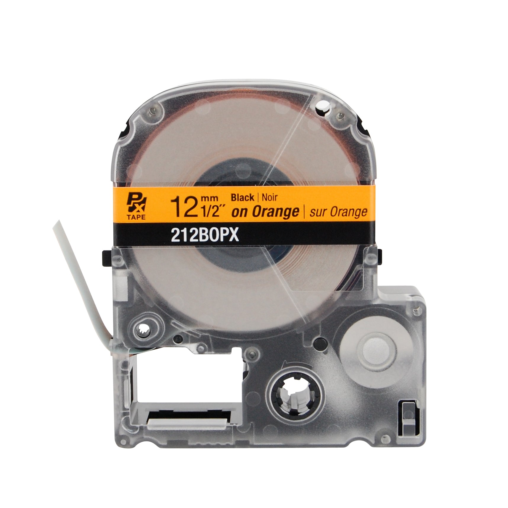 Epson LABELWORKS PX Standard 1/2" (12mm) x 30 ft Black on Orange Tape - 212BOPX