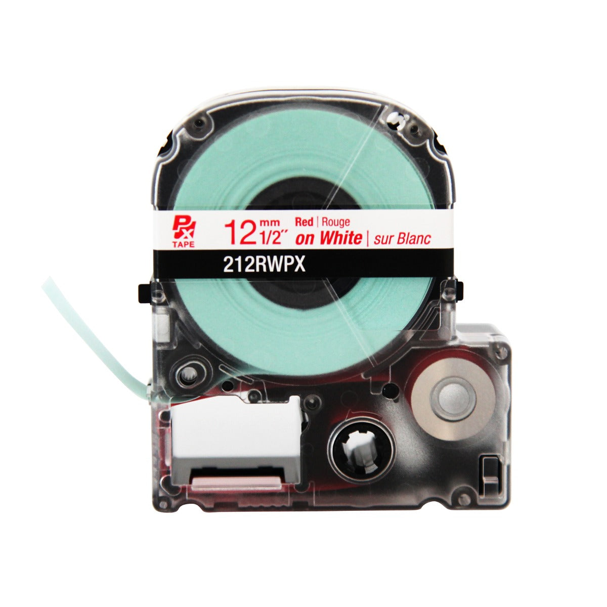 Epson LabelWorks PX Standard 1/2" Red on White Tape 212RWPX