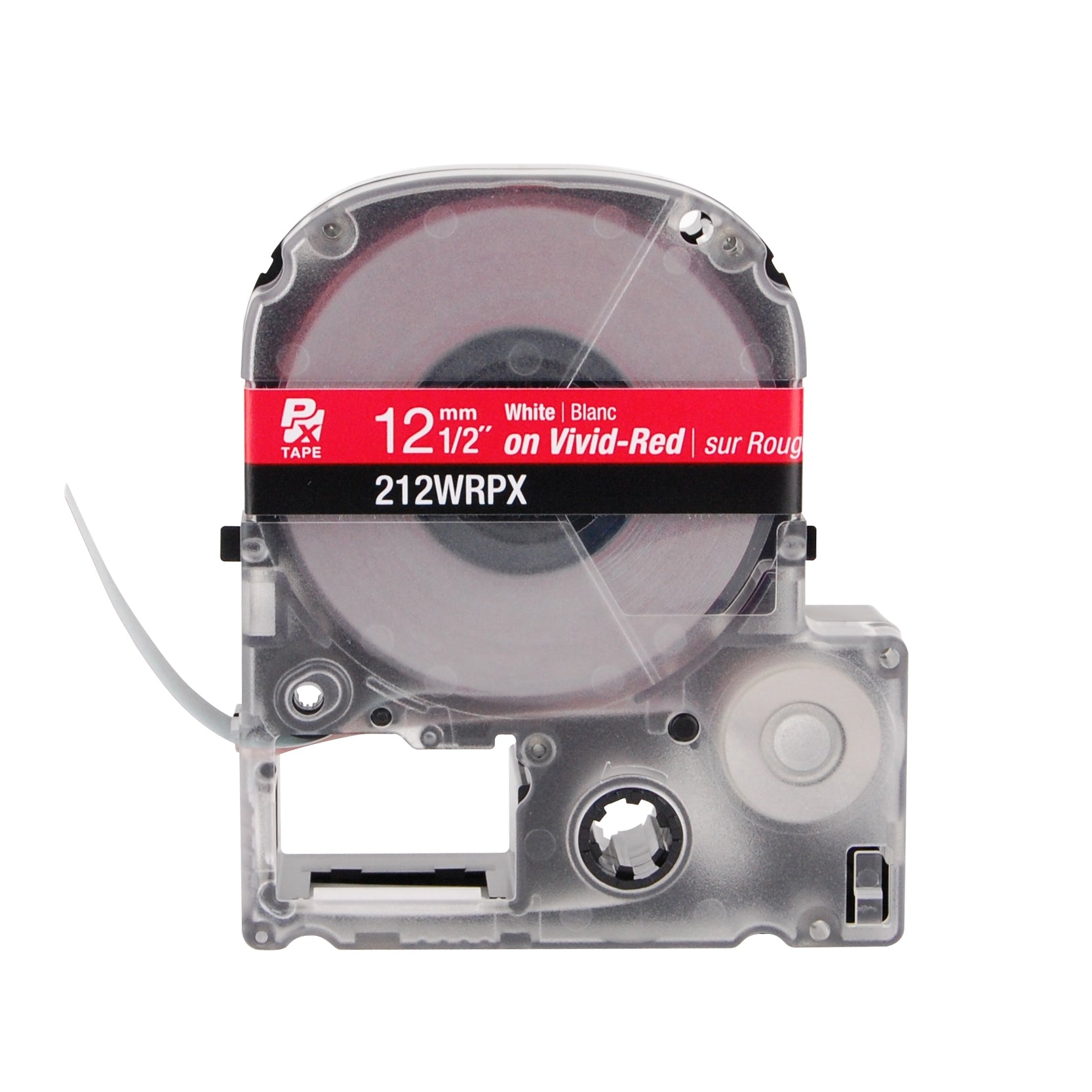 Epson LABELWORKS PX Standard 1/2" (12mm) x 30 ft White on Vivid-Red Tape - 212WRPX