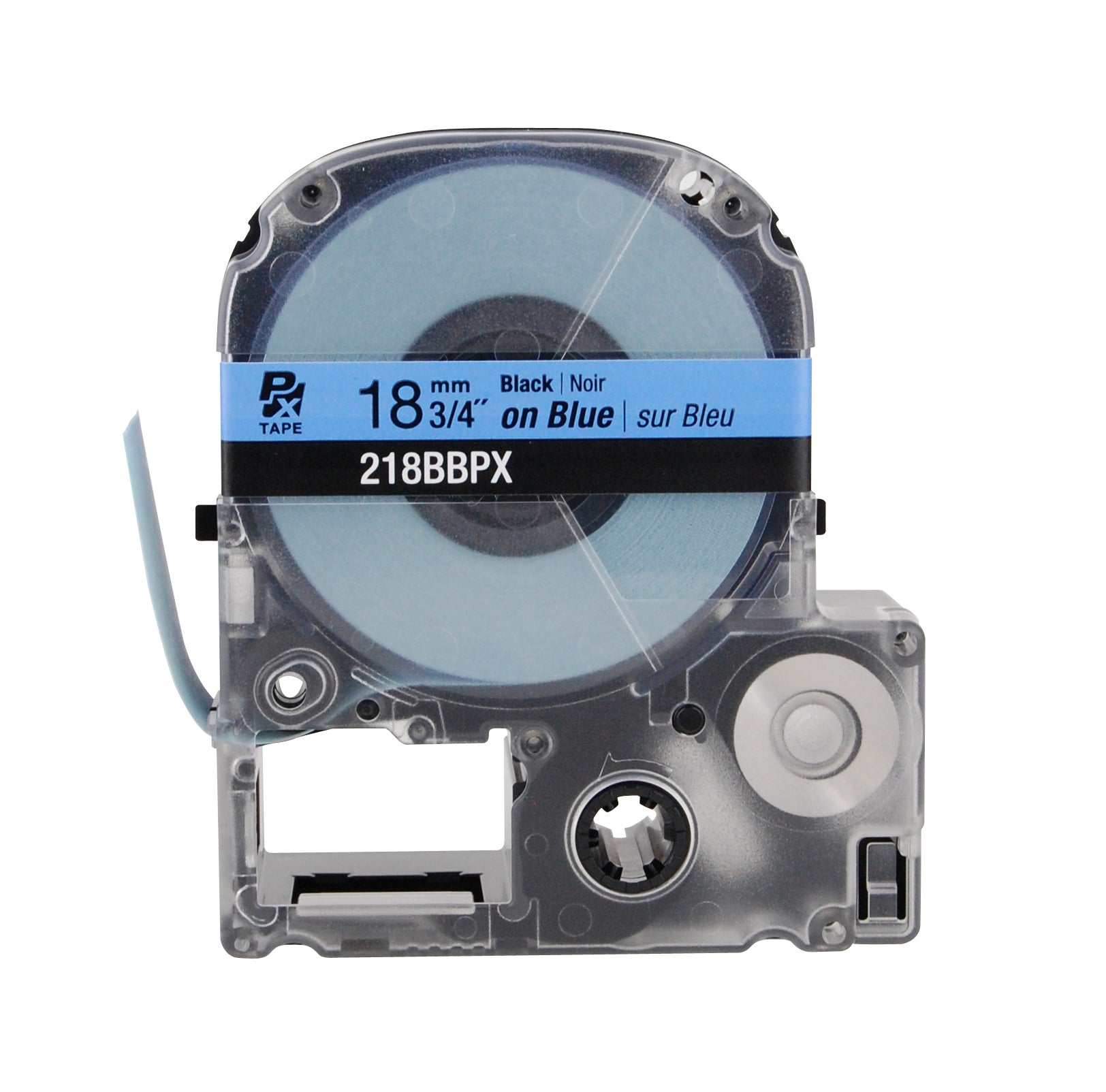Epson LABELWORKS PX Standard 3/4" (18mm) x 30 ft White on Black Tape - 218WBPX