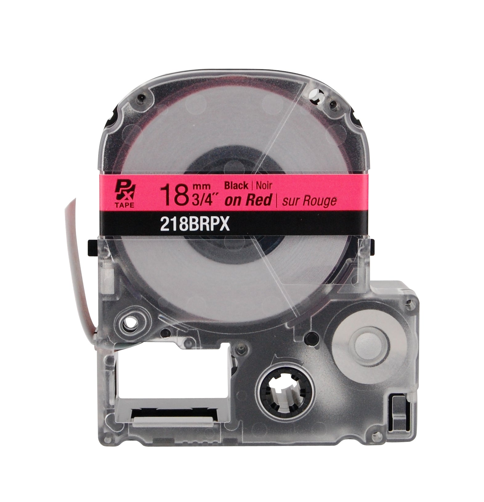 Epson LABELWORKS PX Standard 3/4" (18mm) x 30 ft Black on Red Tape - 218BRPX