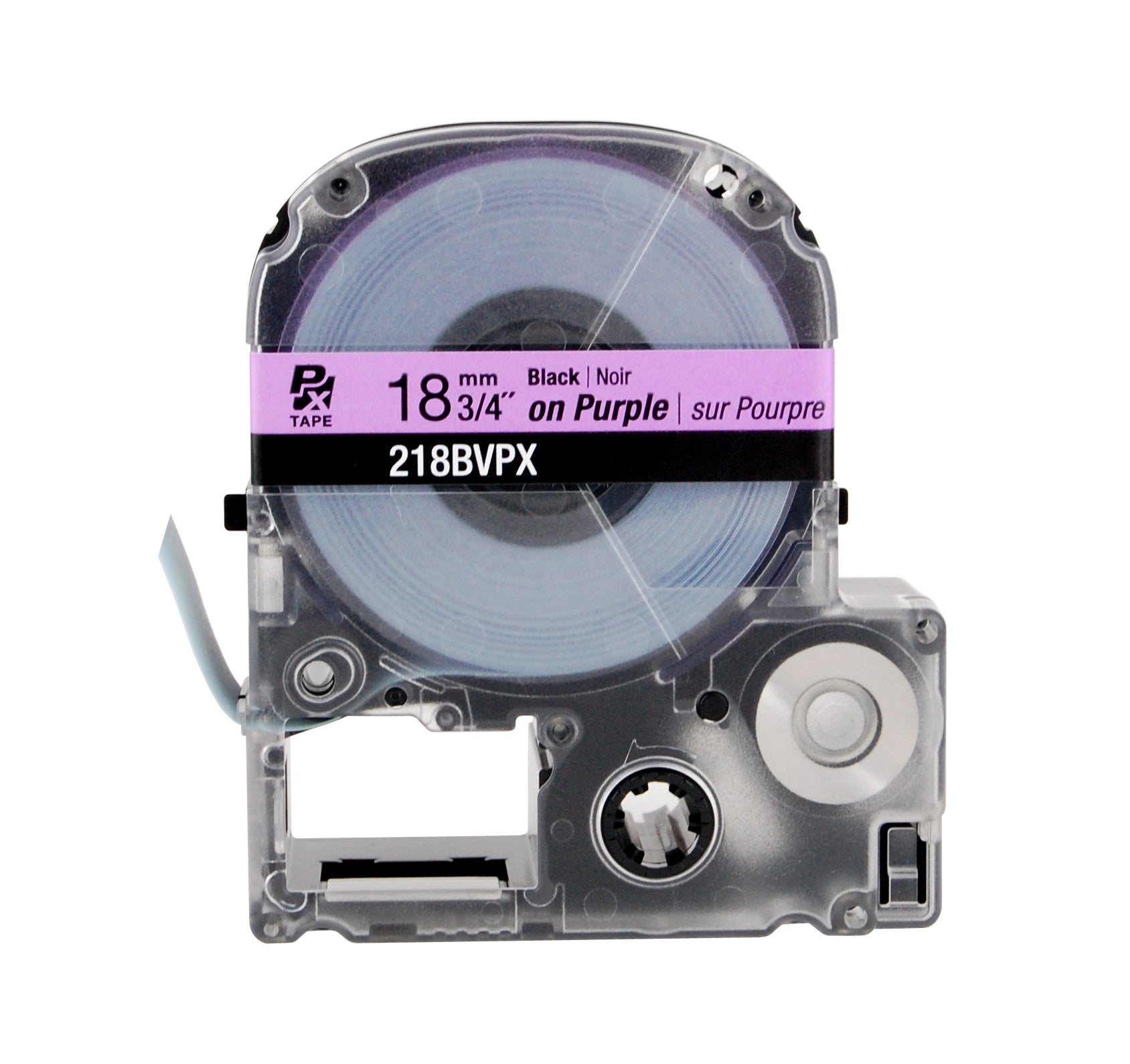 Epson LABELWORKS PX Standard 3/4" (18mm) x 30 ft Black on Purple Tape - 218BVPX