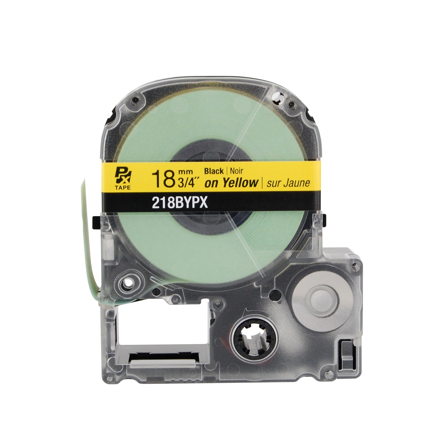 Epson LABELWORKS PX Standard 3/4" (18mm) x 30 ft Black on Yellow Tape - 218BYPX