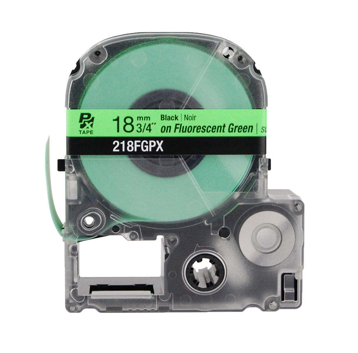 Epson LABELWORKS PX Standard 3/4" (18mm) x 30 ft Black on Fluorescent Green Tape - 218FGPX