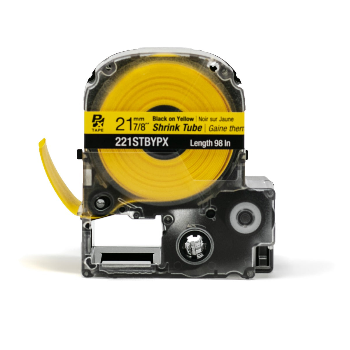 Epson LABELWORKS PX Shrink Tube 7/8" (AWG 0000-1) x 98" Black on Yellow Tape - 221STBYPX
