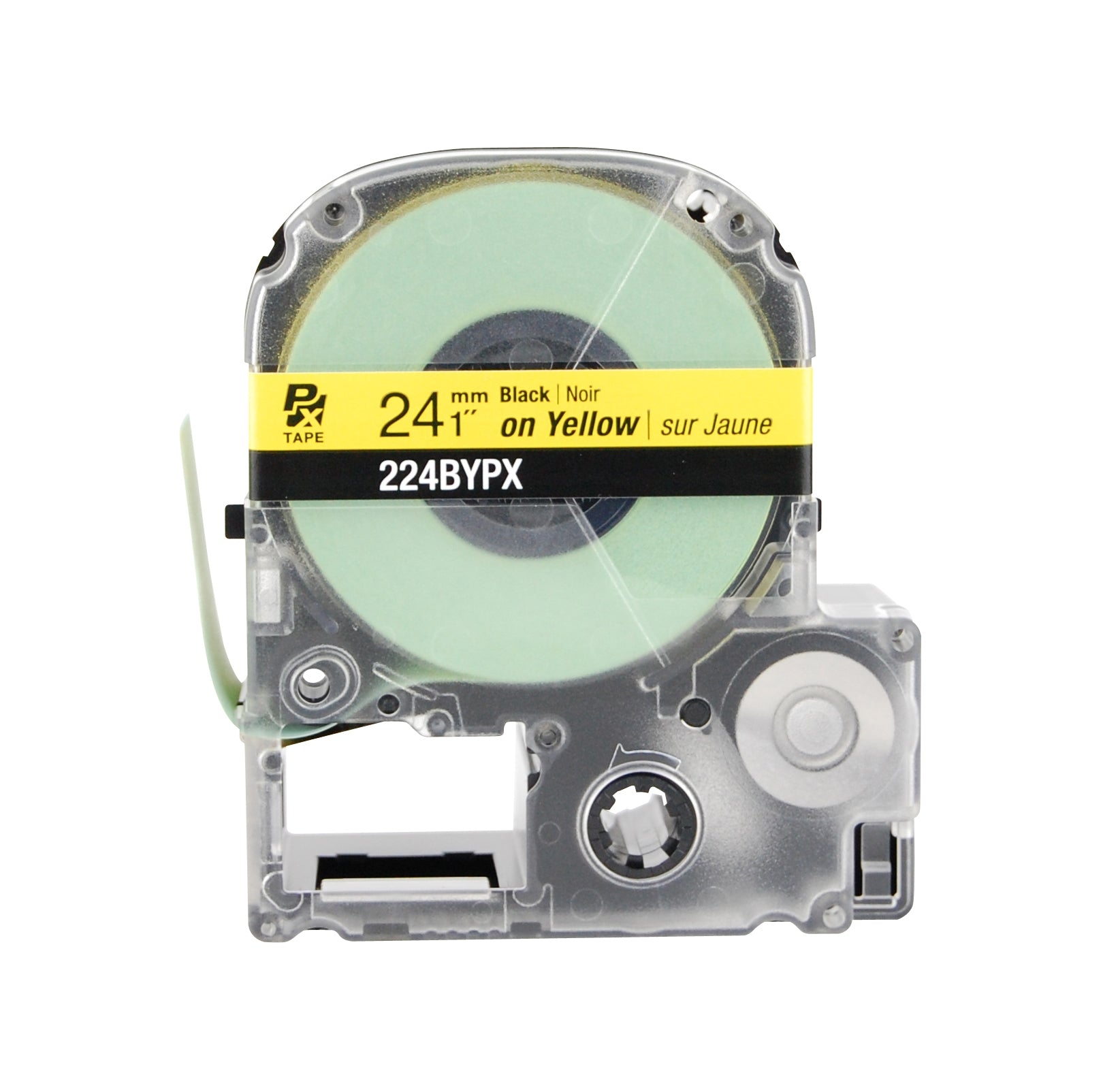 Epson LABELWORKS PX Standard 1" (24mm) x 30 ft Black on Yellow Tape - 224BYPX