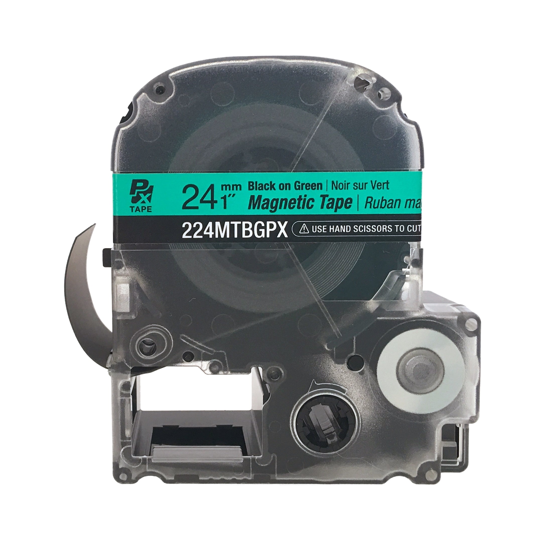 Epson LABELWORKS PX Magnetic 1" (24mm) x 4.9 ft  Black on Green Tape - 224MTBGPX-4.9