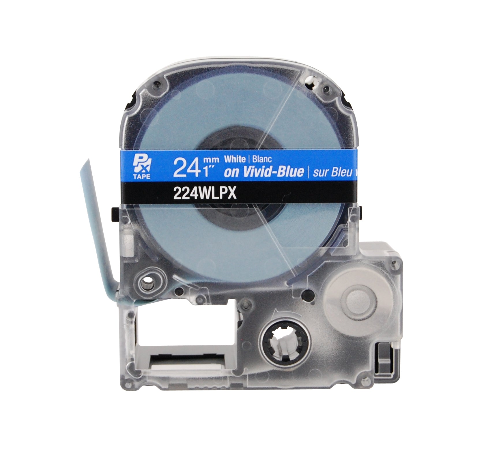 Epson LABELWORKS PX Standard 1" (24mm) x 30 ft White on Vivid-Blue Tape - 224WLPX