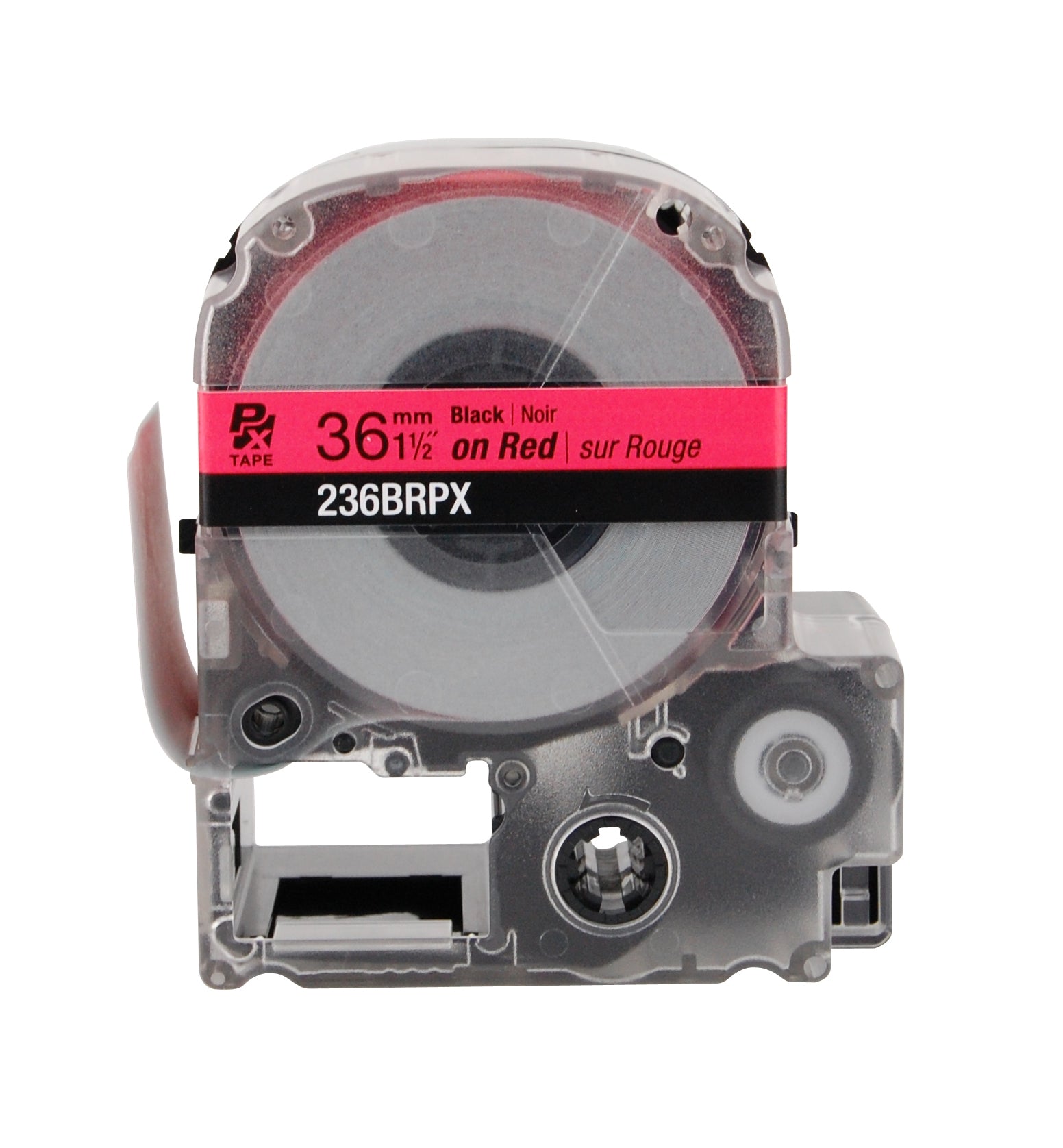 Epson LABELWORKS PX Standard 1½" (36mm) x 30 ft Black on Red Tape - 236BRPX