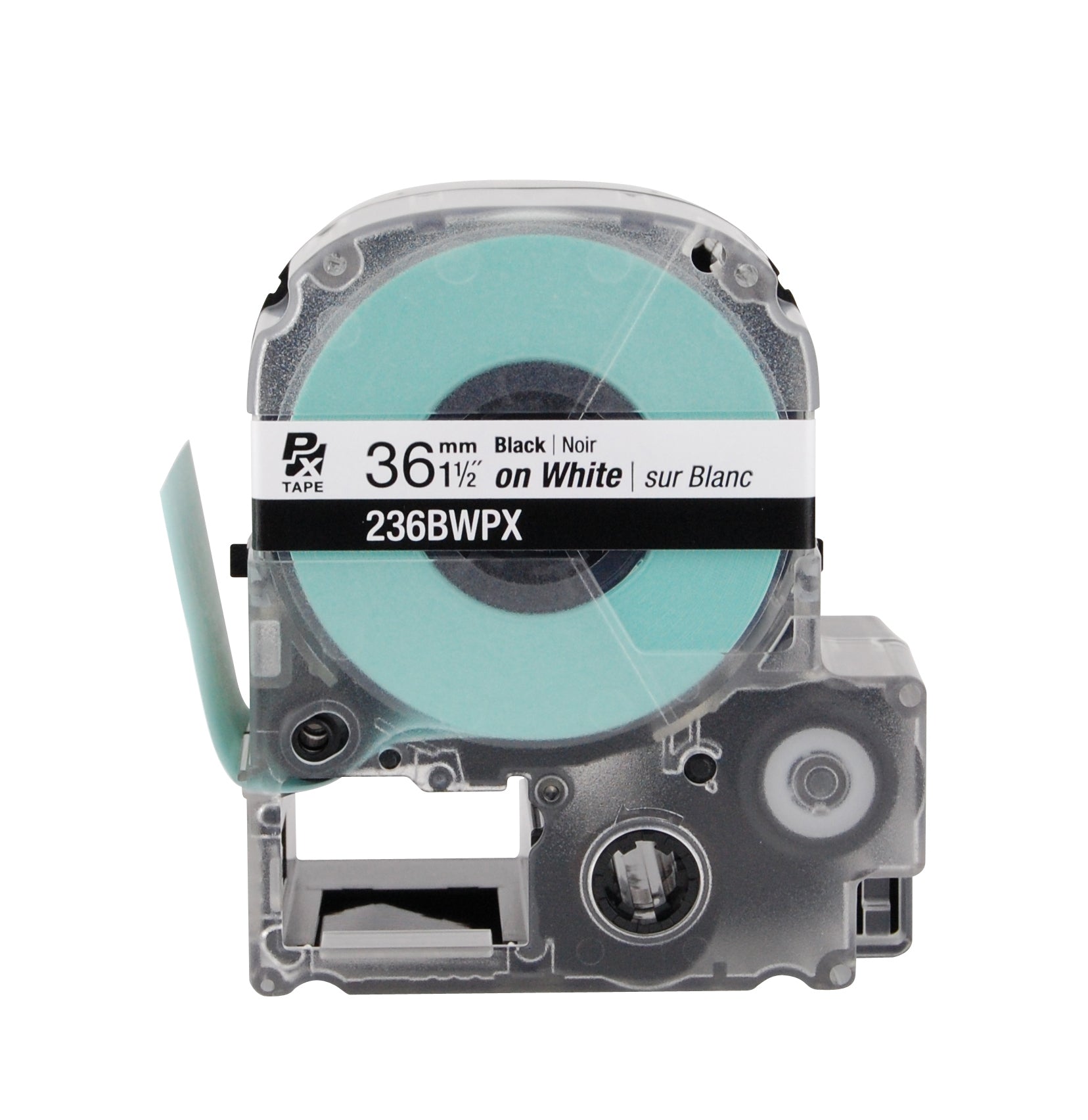 Epson LABELWORKS PX Standard 1½" (36mm) x 30 ft Black on White Tape - 236BWPX