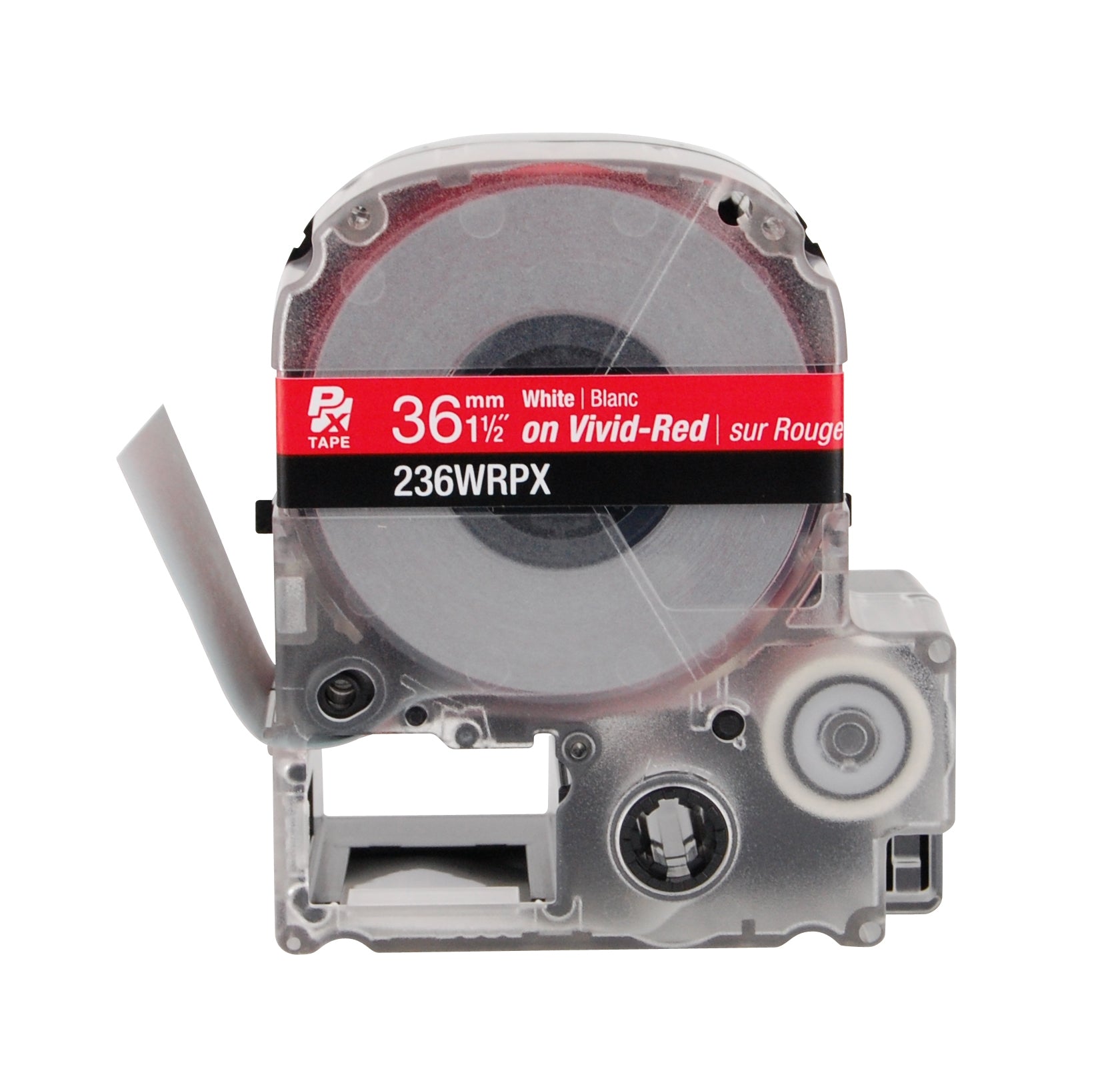 Epson LABELWORKS PX Standard 1½" (36mm) x 30 ft White on Vivid-Red Tape - 236WRPX