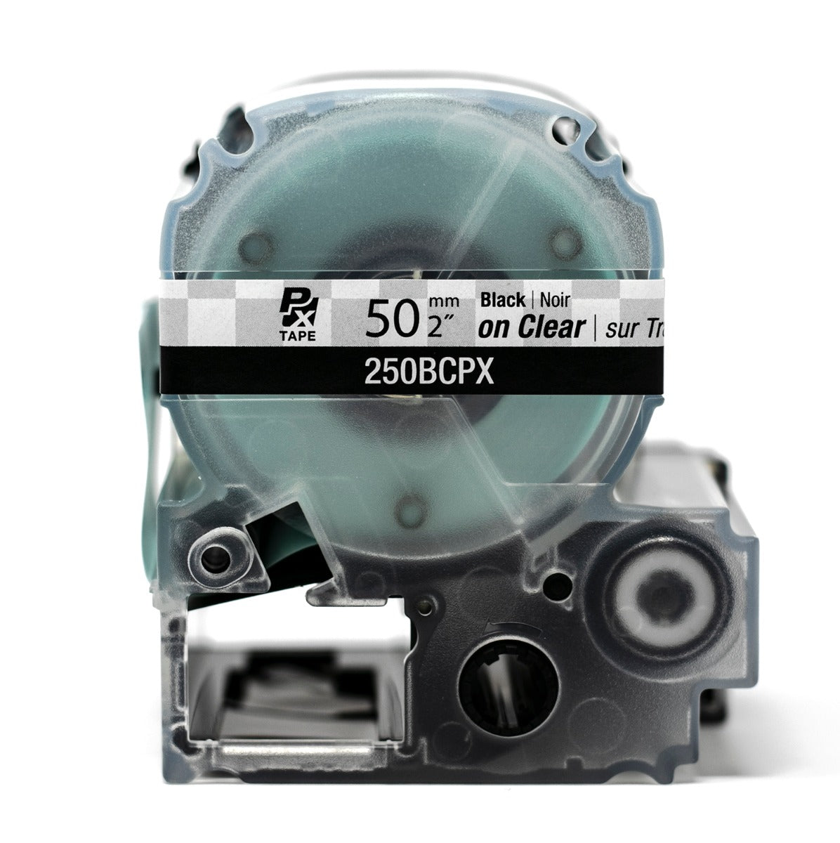 Epson LabelWorks PX 50mm (2") Black on Clear Tape - 250BCPX