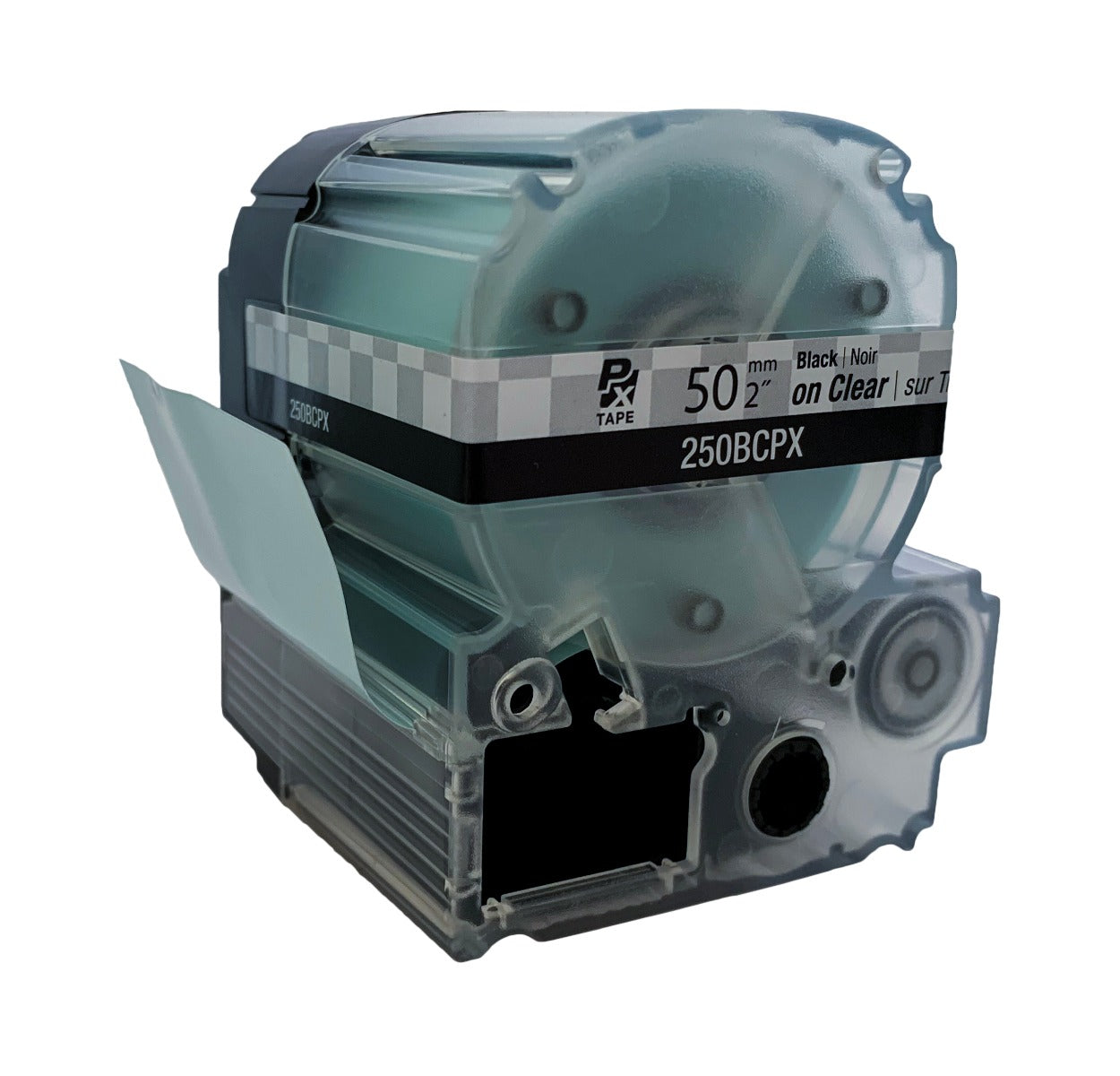 Epson LabelWorks PX 50mm (2") Black on Clear Tape - 250BCPX