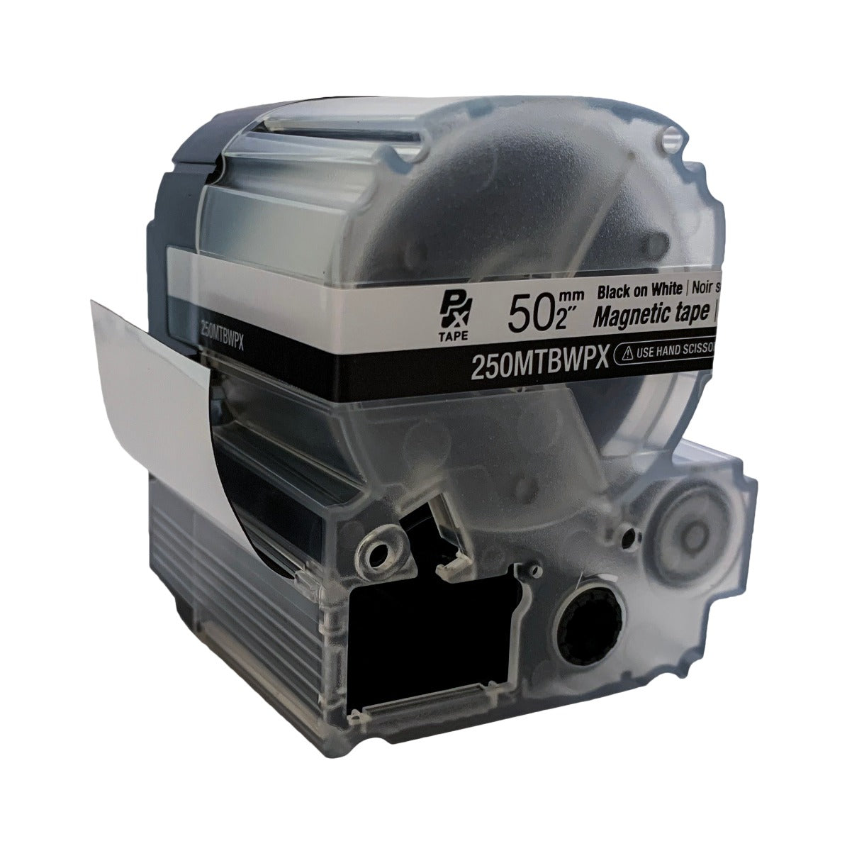 Epson LabelWorks PX 50mm (2") Black on White Magnetic Tape - 250MTBWPX