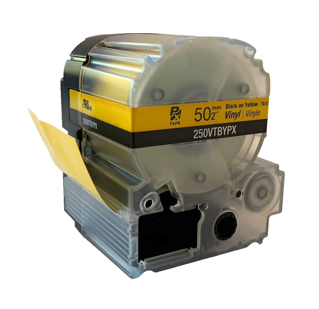 Epson LabelWorks PX 50mm (2") Black on Yellow Vinyl Tape - 250VTBYPX