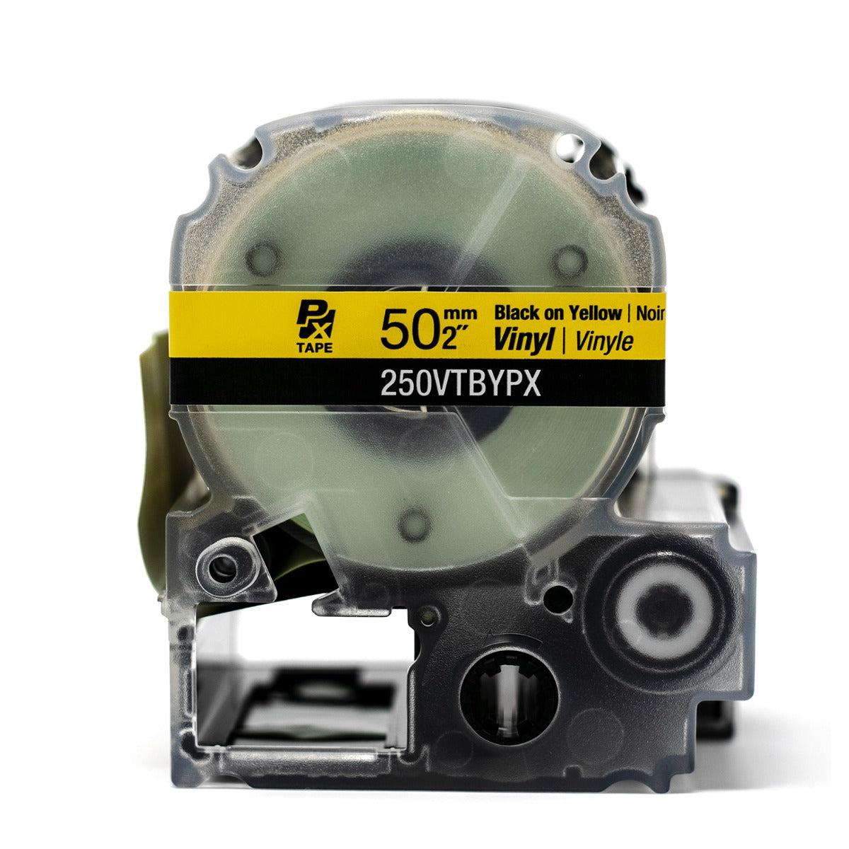 Epson LabelWorks PX 50mm (2") Black on Yellow Vinyl Tape - 250VTBYPX