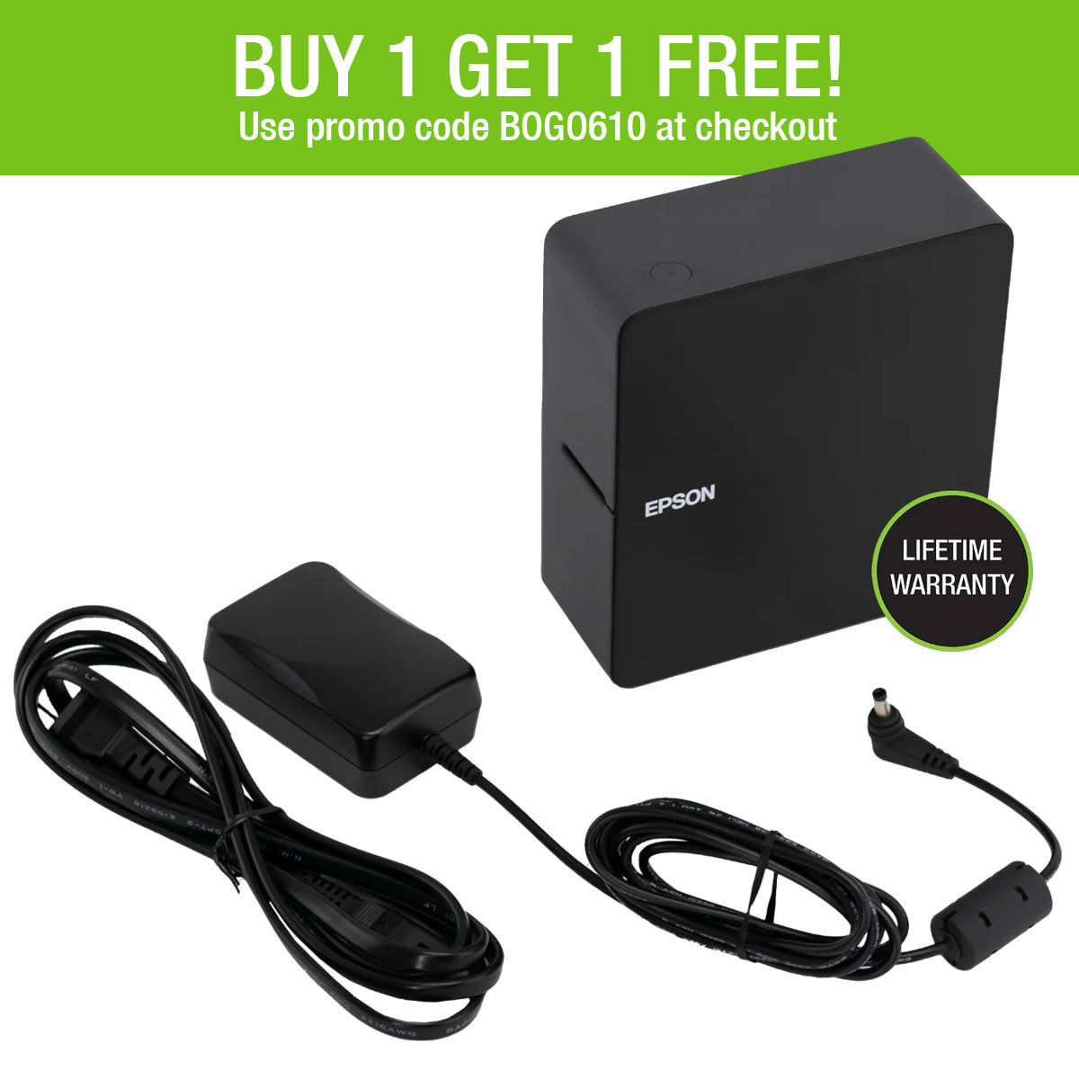 Epson LW-C610PX-BLK Printer with Adapter