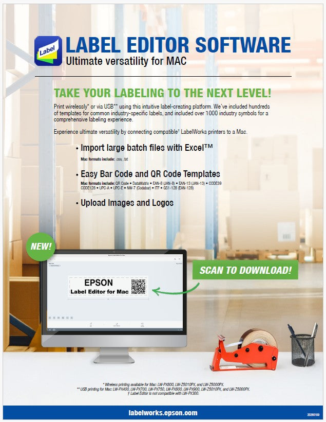 Label + Printing + Editor Software - For Mac + macOS – Epson LabelWorks