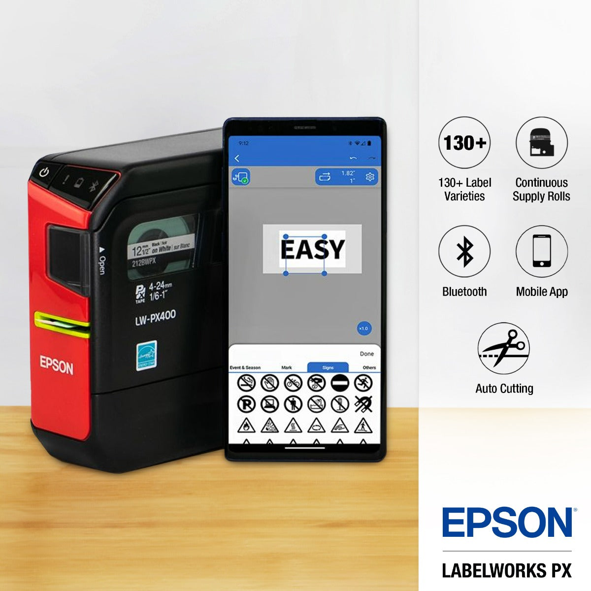 Epson LabelWorks LW-PX400 w/ Label Editor Mobile