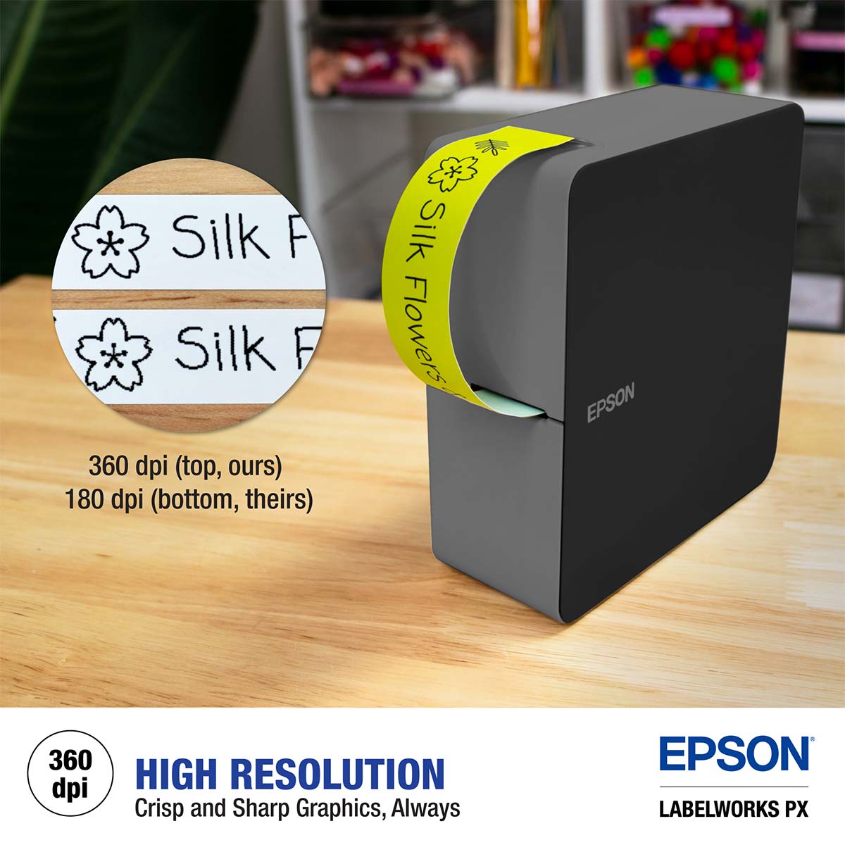 Epson LabelWorks LW-C610-BLK Label Printer with High Resolution Printing
