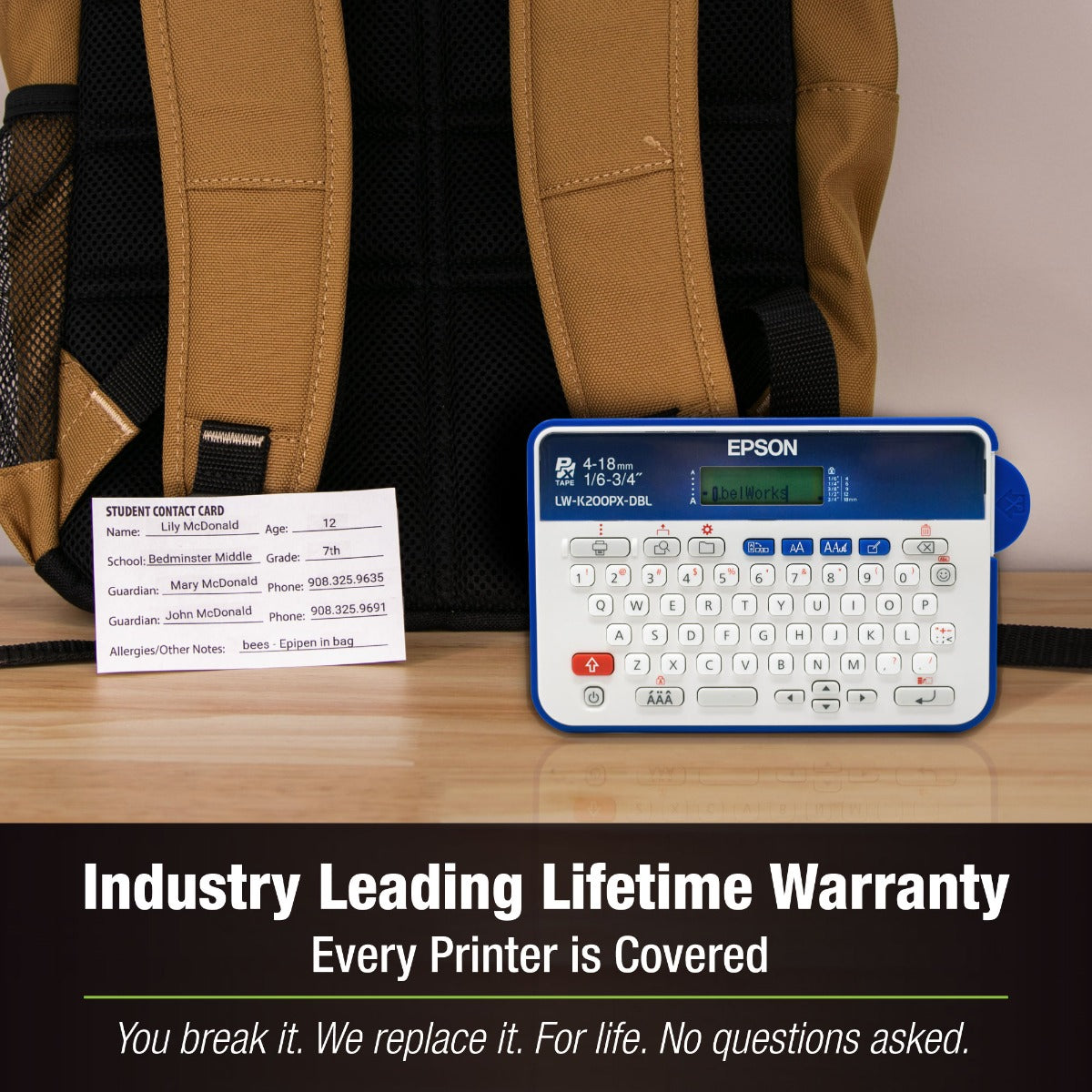Epson LabelWorks LW-K200PX-DBL Home & Hobby Label Printer