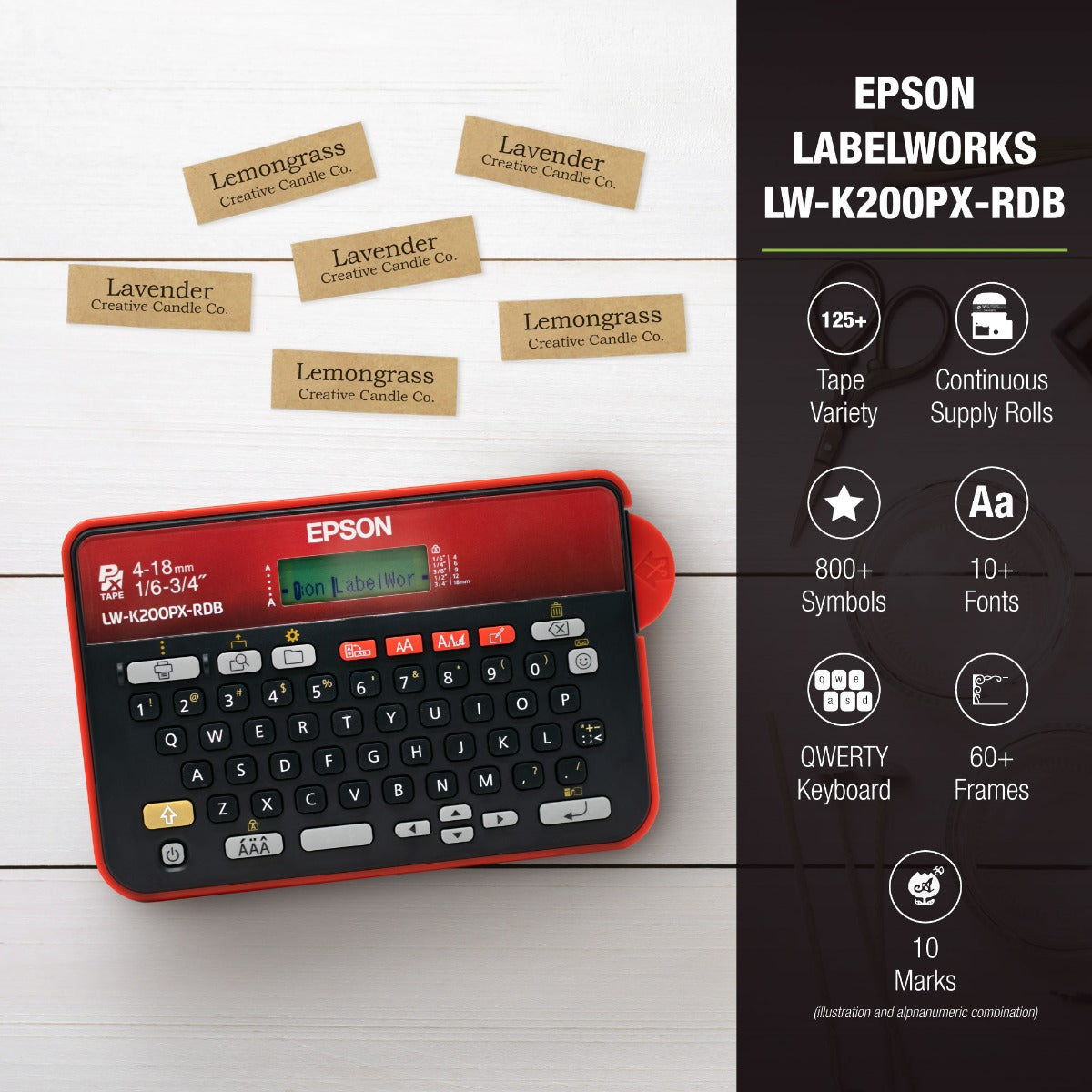 Epson LabelWorks LW-K200PX-RDB Home & Hobby Label Printer