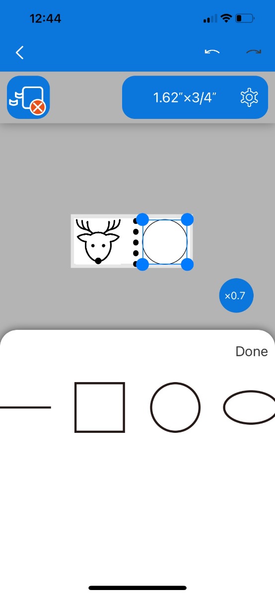 Epson's Label Editor Mobile - Tables Screen