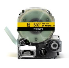 Epson LabelWorks PX 50mm (2") Black on Yellow Tape - 250BYPX
