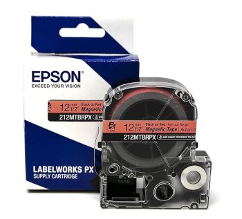 Epson LabelWorks PX Black on Red Magnetic Tape 1/2