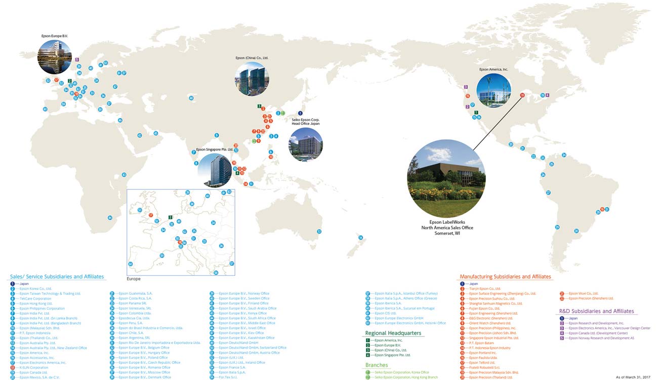 Seiko Epson Corporation's Global Reach