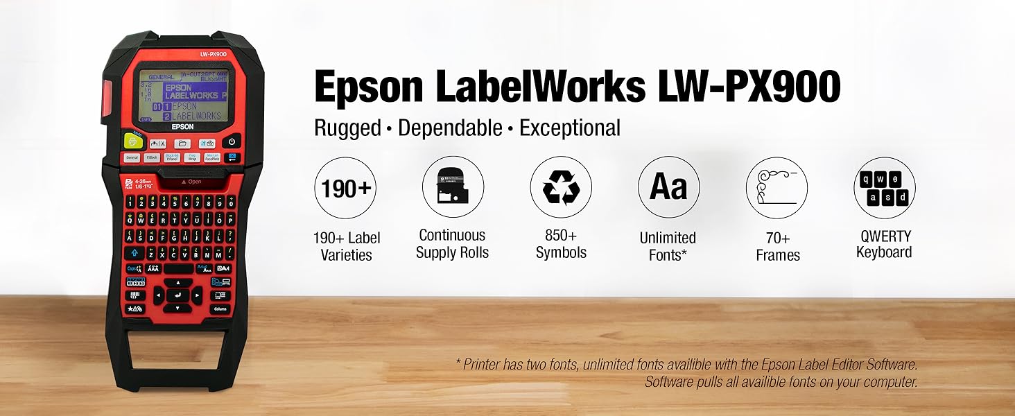 Epson LabelWorks LW-PX900 Industrial Label Printer