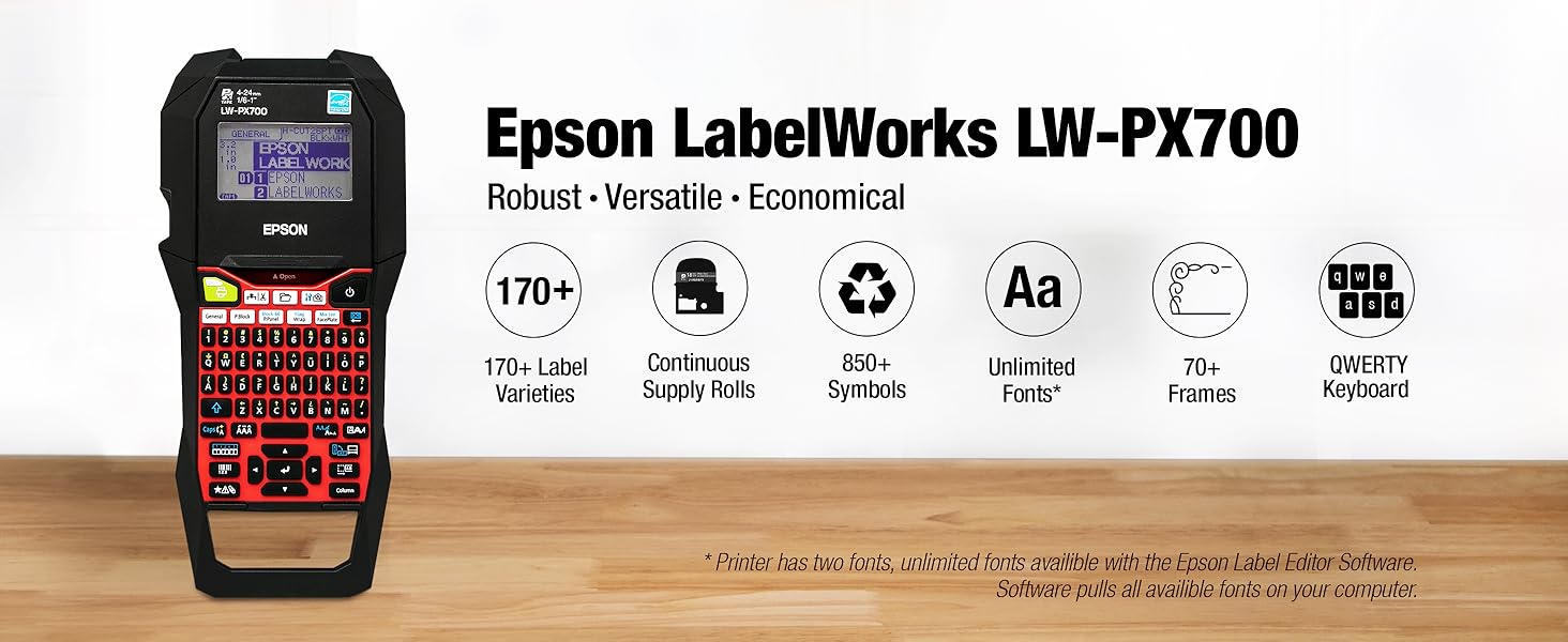 Epson LabelWorks LW-PX700 Industrial Label Printer